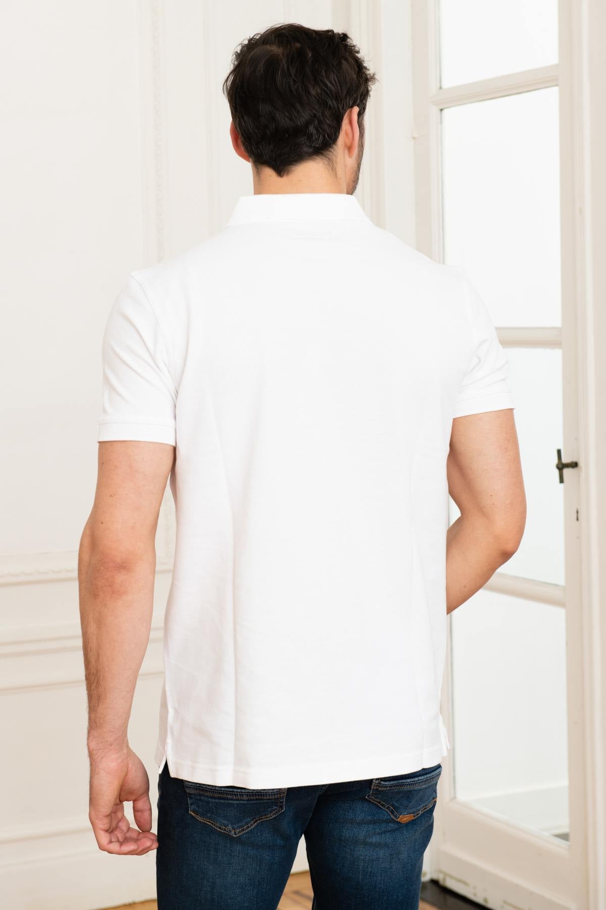 Men's white polo shirt - Image n°3