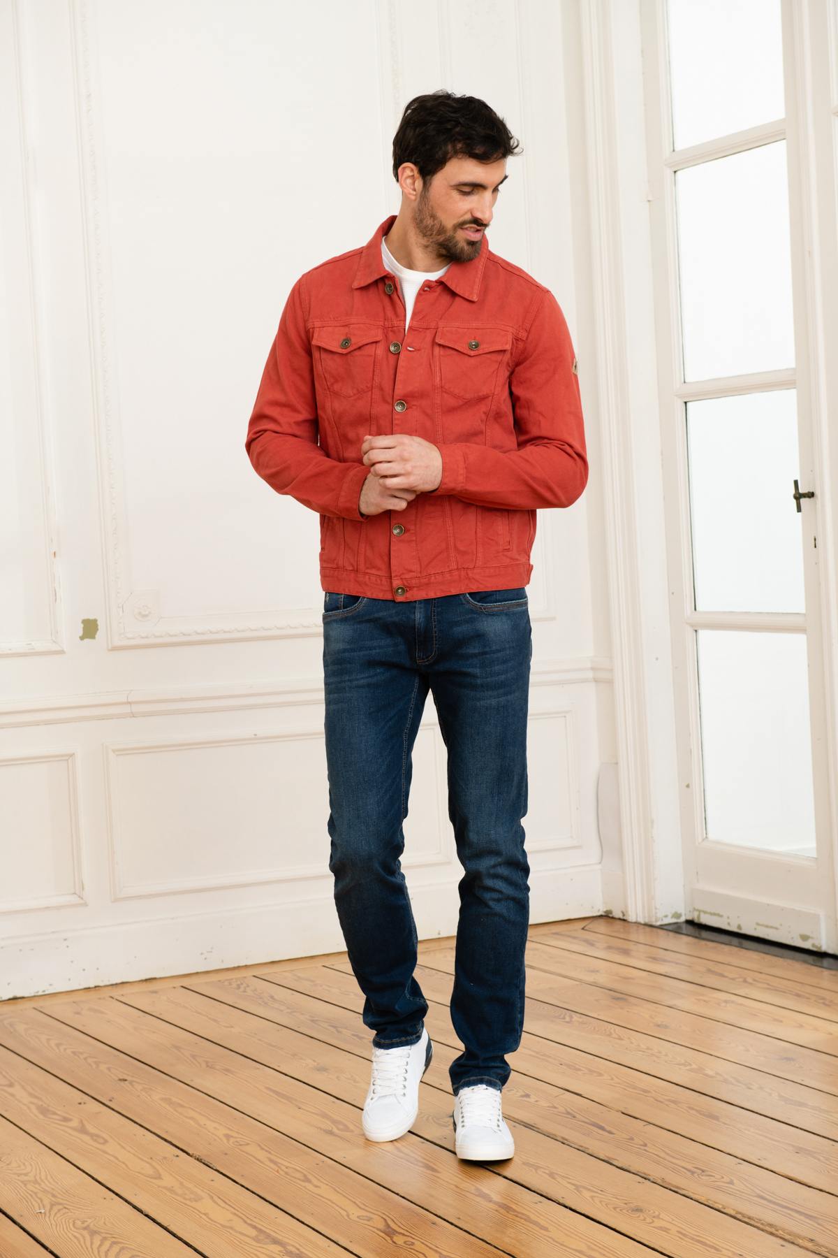 Brick red denim jacket - Image n°2