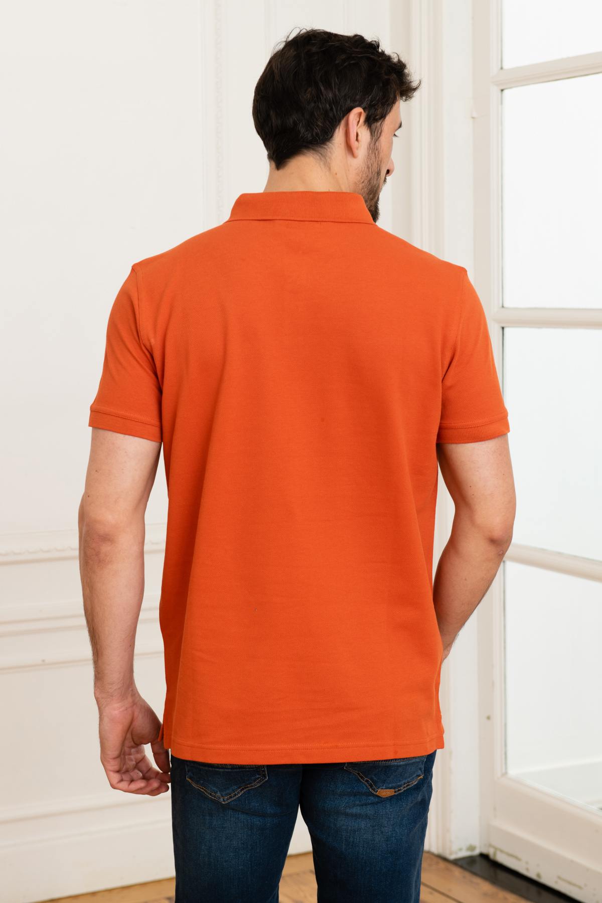 Orange cotton polo shirt - Image n°3