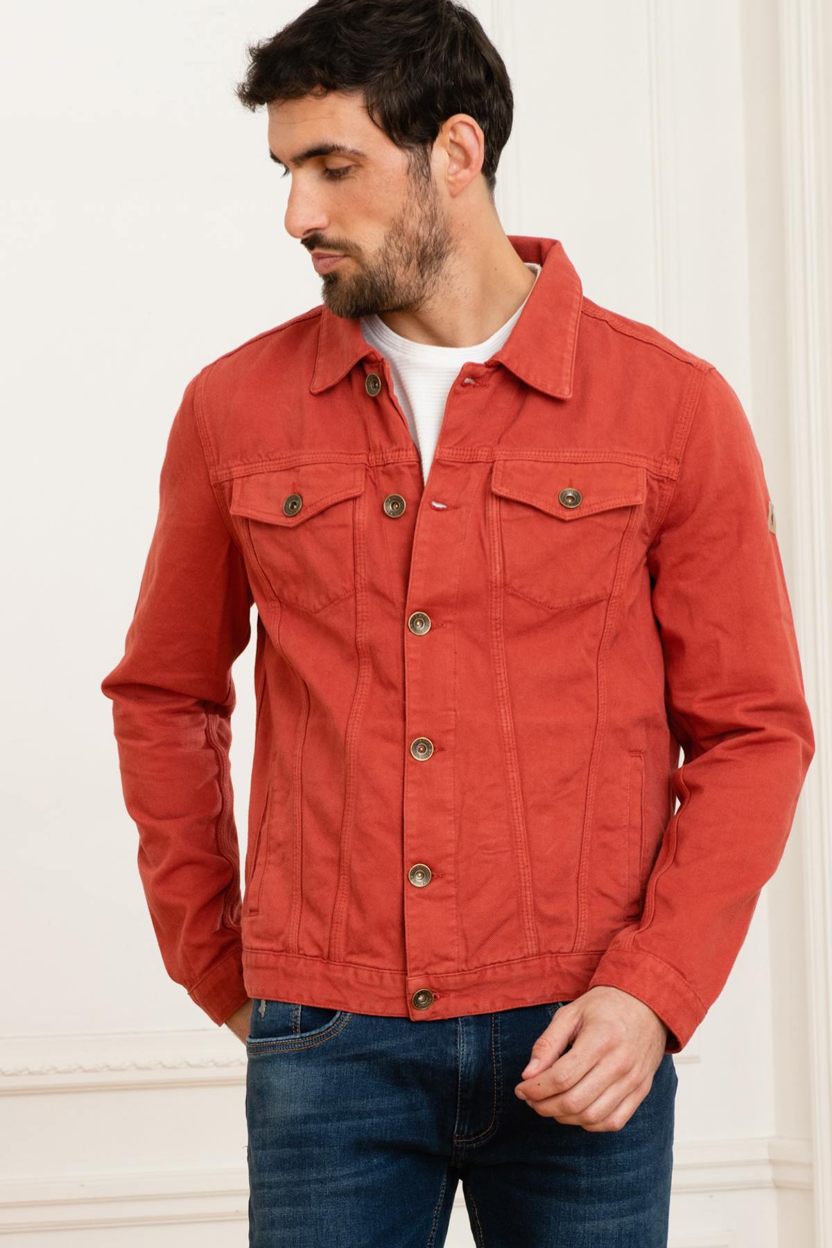 Brick red denim jacket - Image n°3