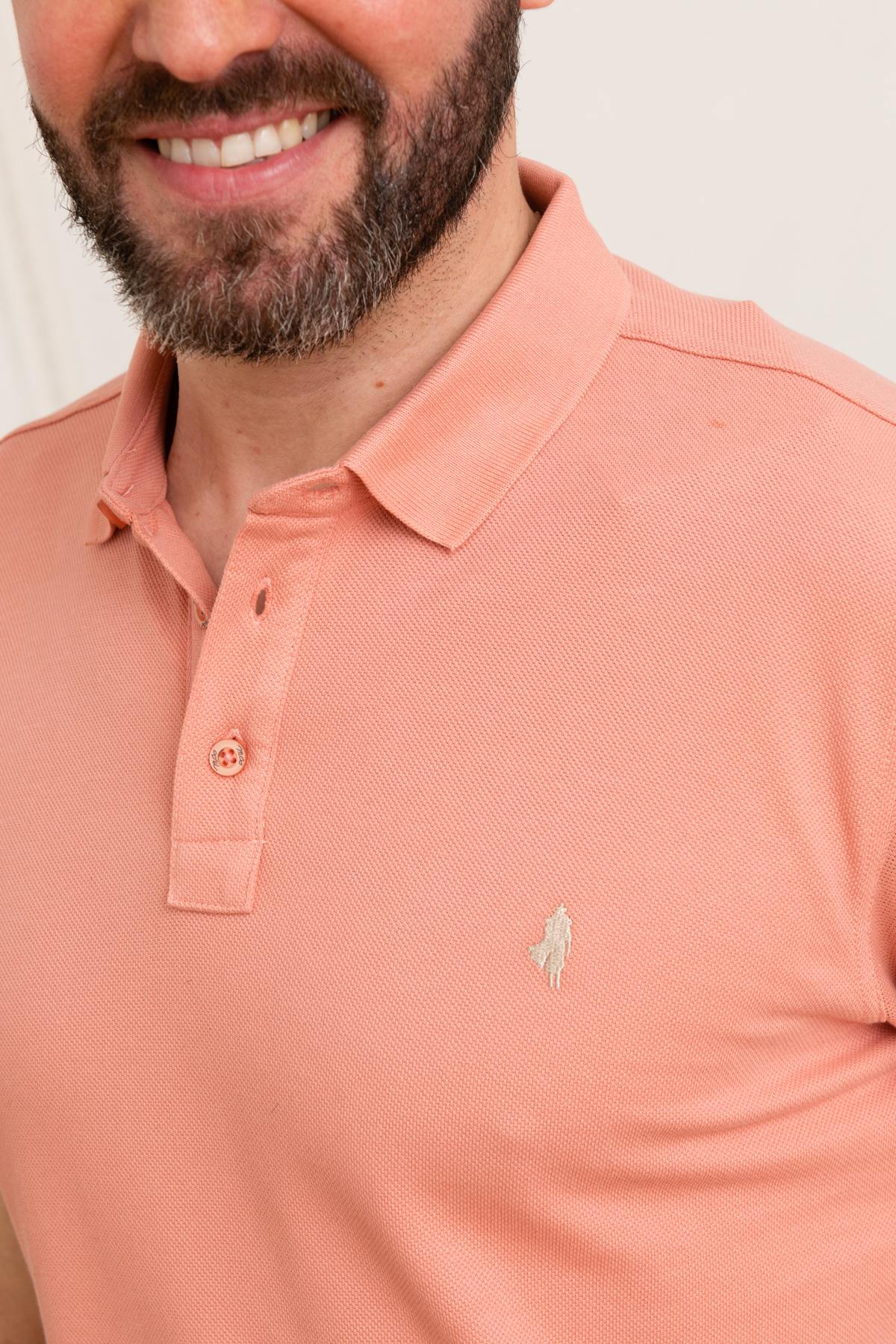 Men's pink polo shirt - Image n°2