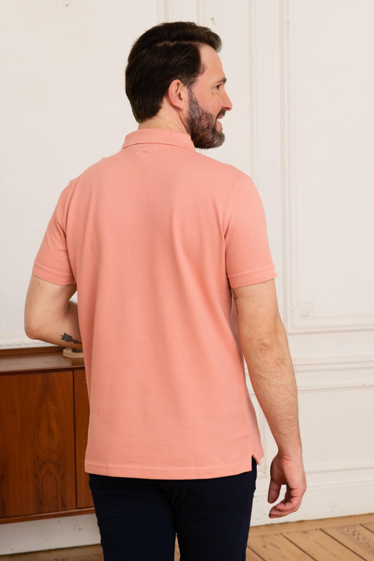 Men's pink polo shirt - Image n°4