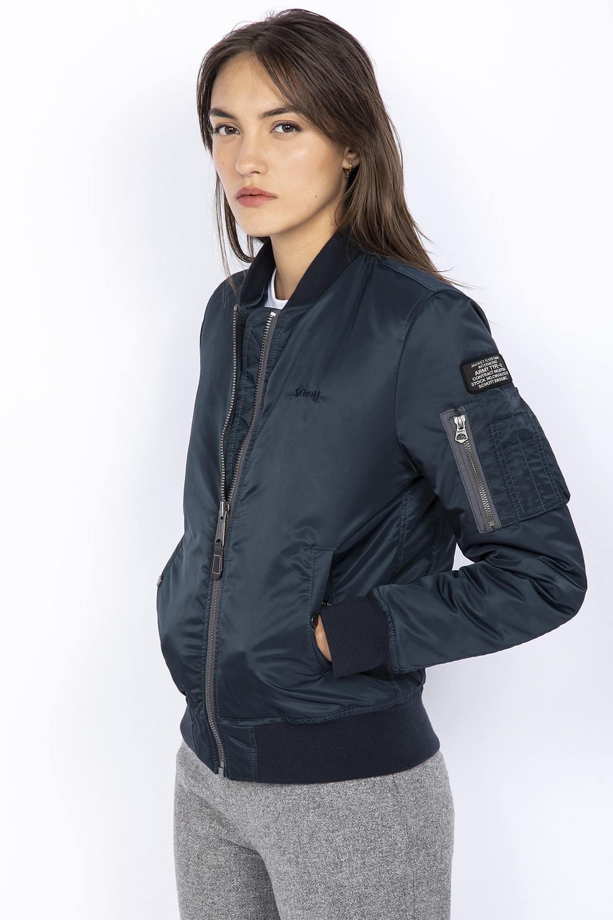 MA-1 women's navy blue bomber jacket - Image n°1