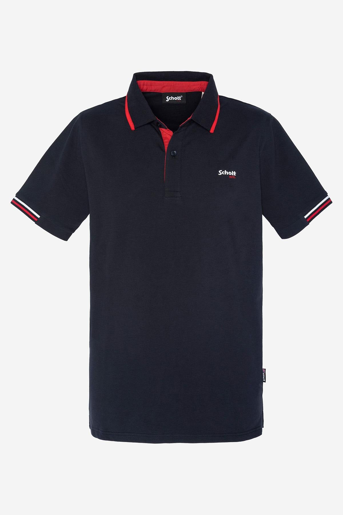 Men's navy blue polo shirt - Image n°1