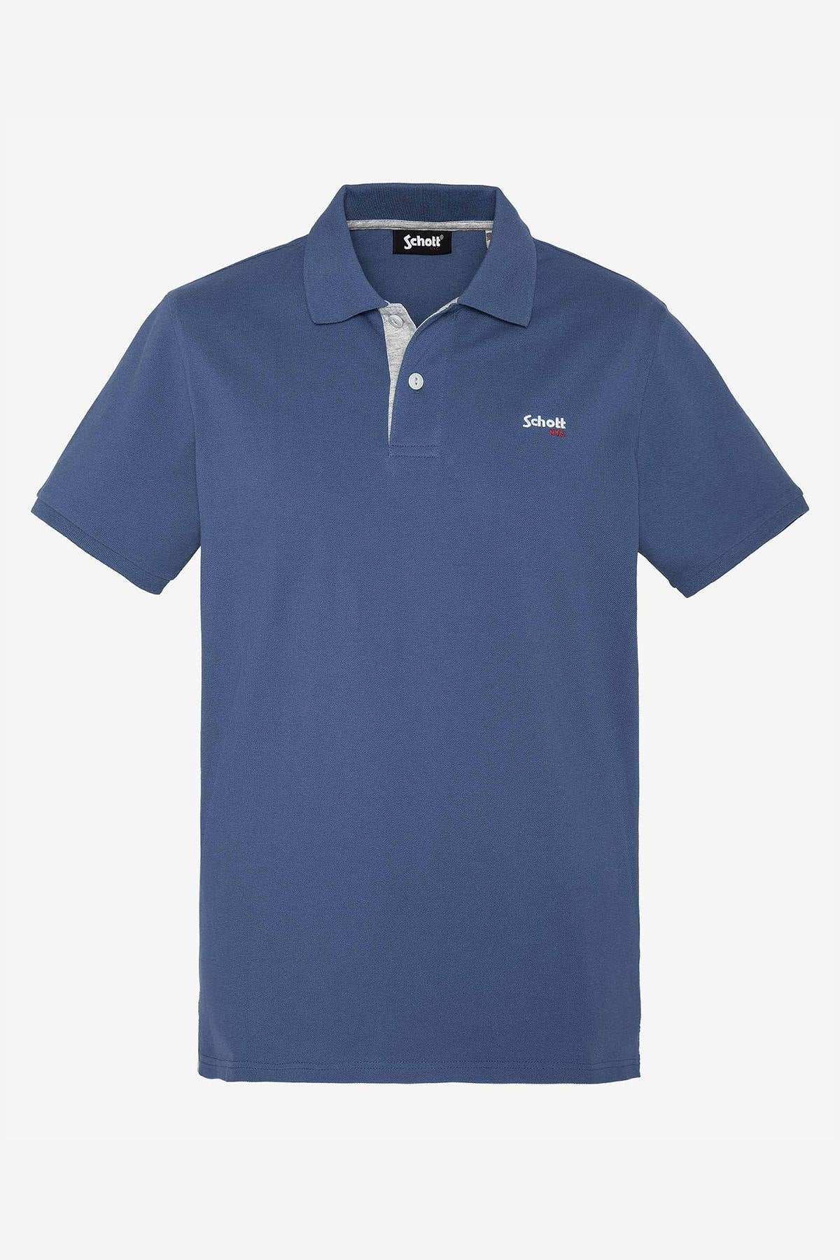 Men's blue polo shirt - Image n°1