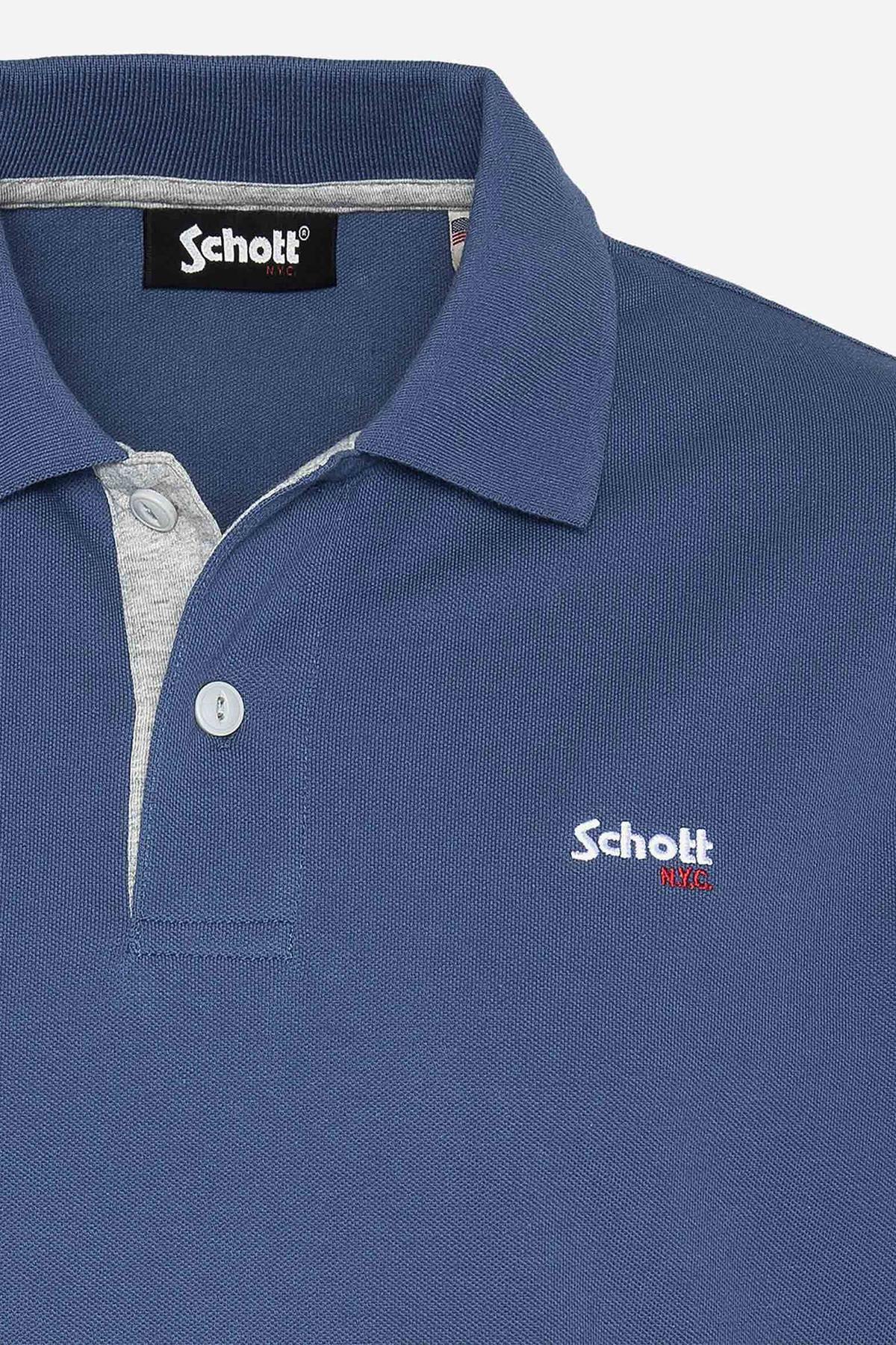 Men's blue polo shirt - Image n°2