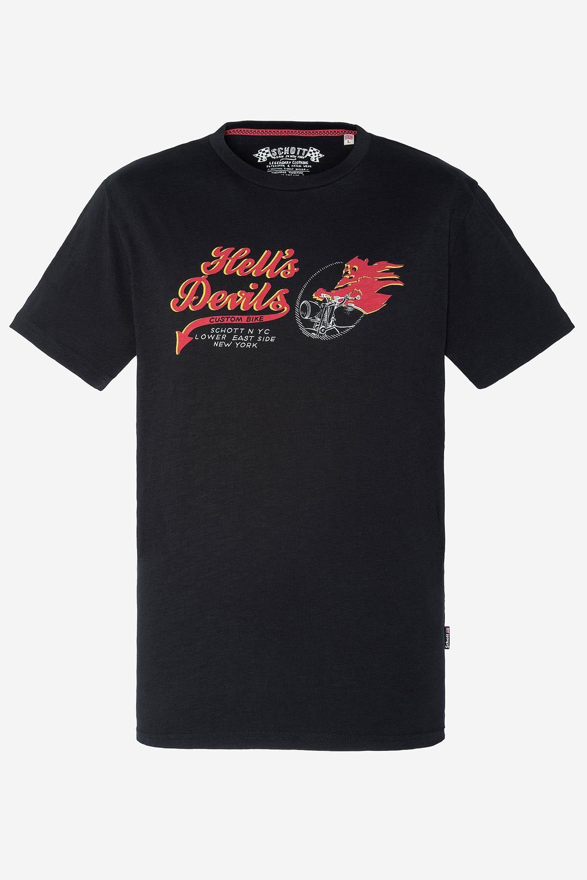 Black Hell's Devils Biker T-shirt - Image n°1