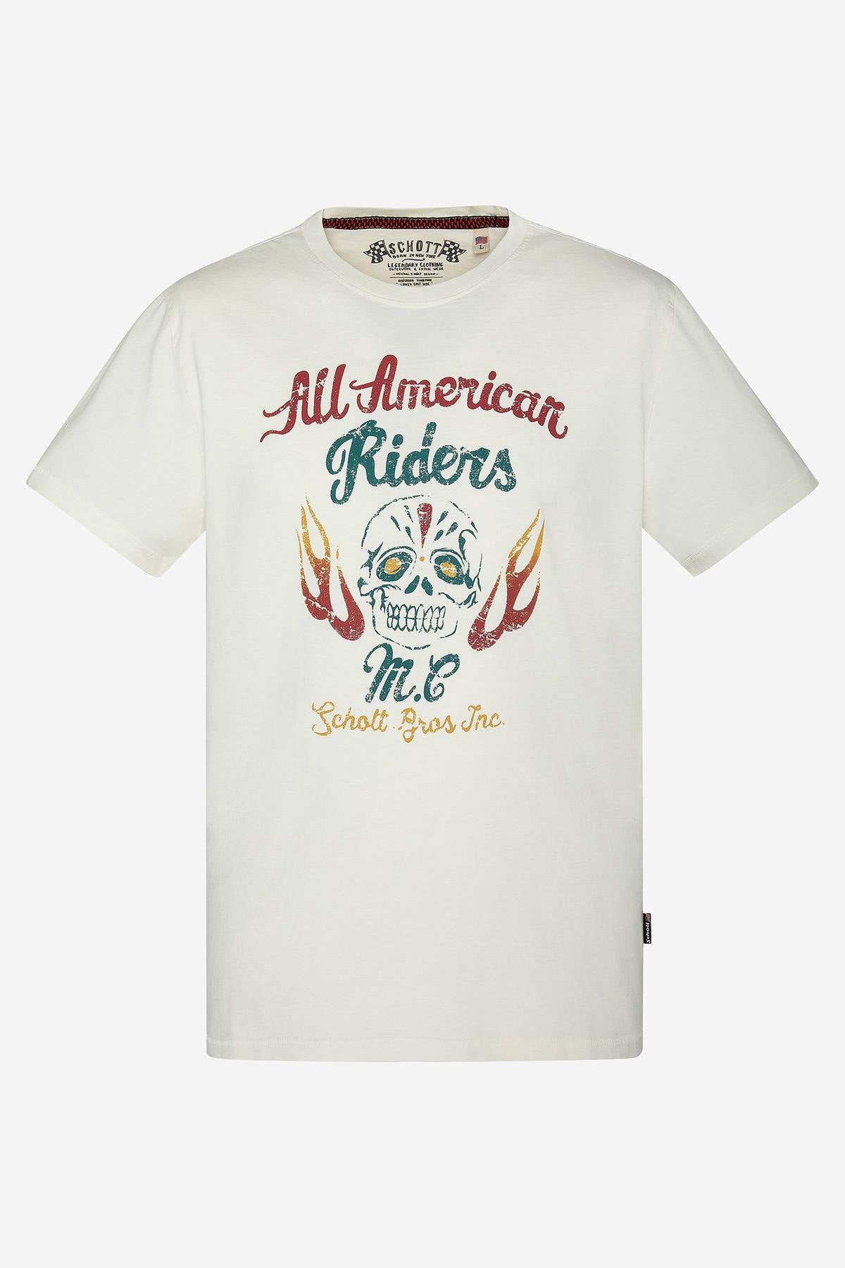 White All American Riders T-shirt - Image n°1