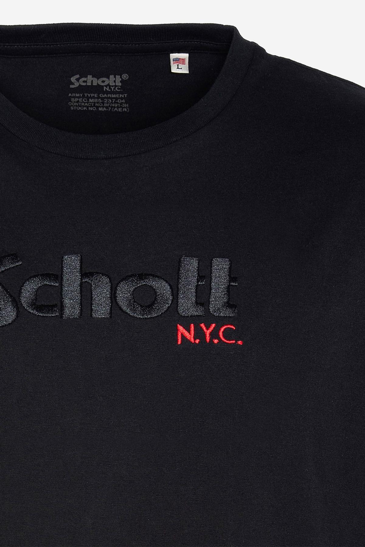 Black embossed logo T-shirt - Image n°2