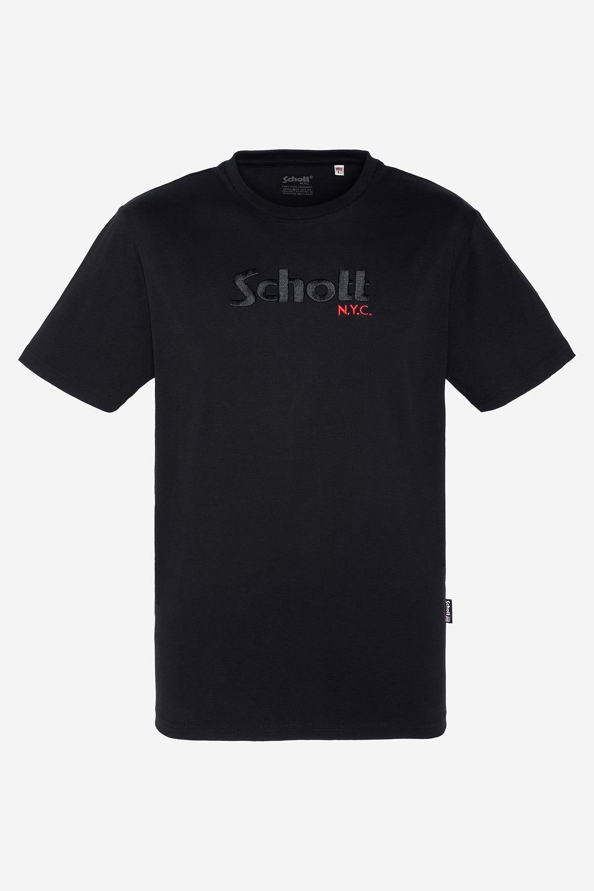 Black embossed logo T-shirt - Image n°1