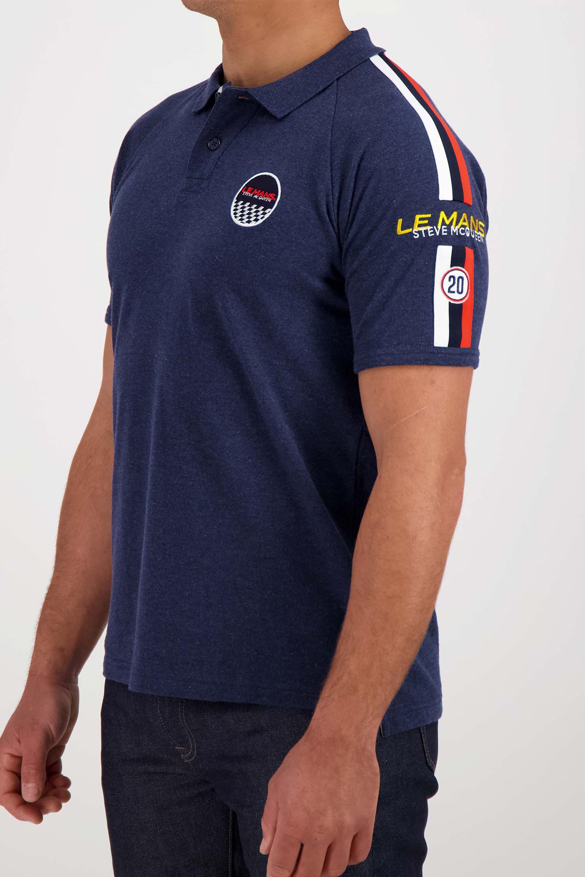 Le Mans Steve McQueen blue polo shirt - Image n°1