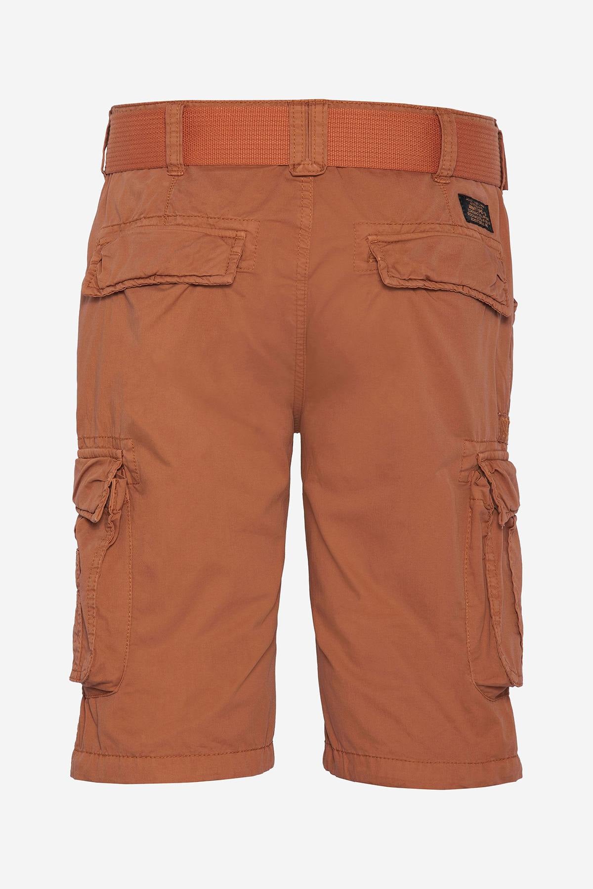 Orange cargo shorts with belt - Image n°2