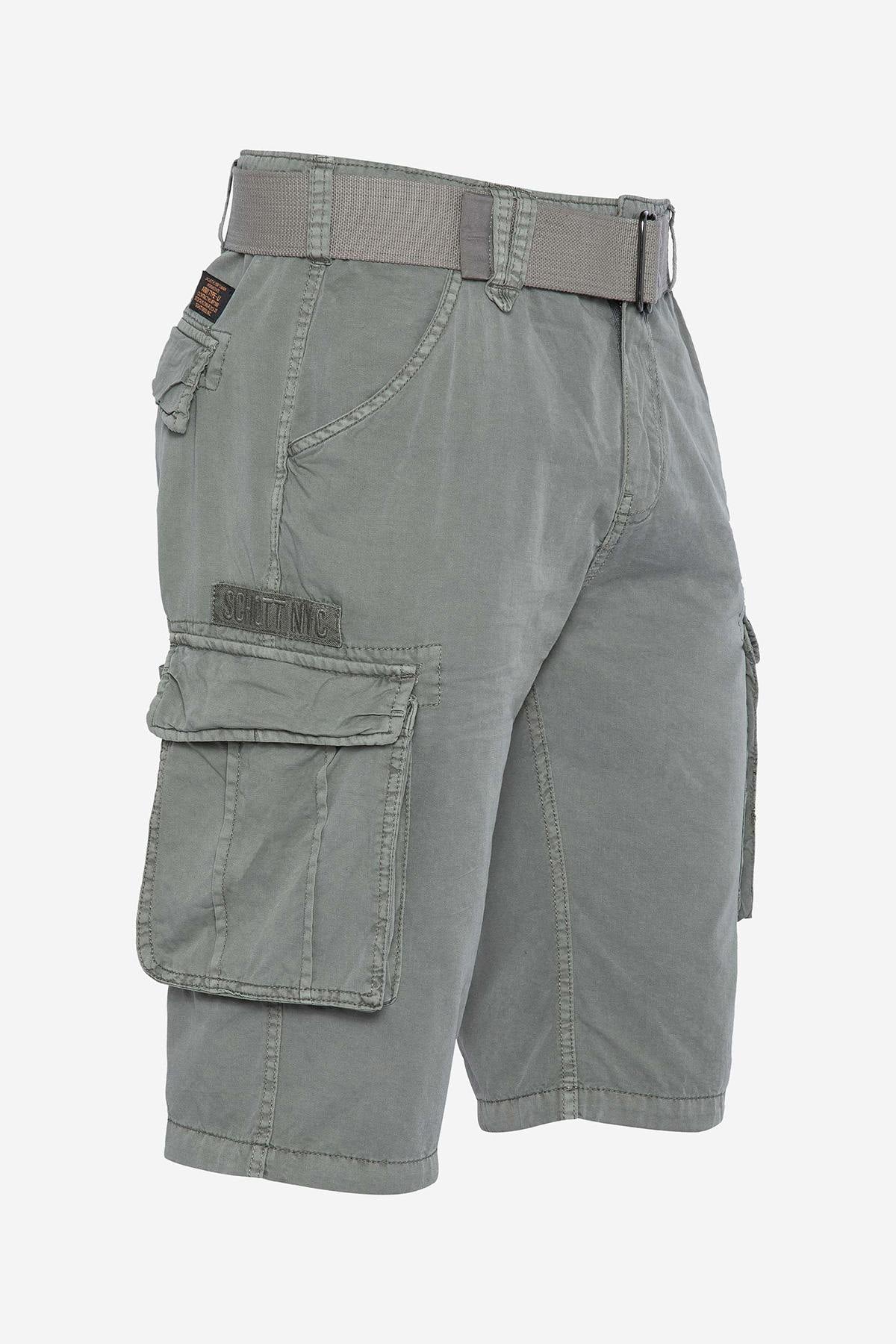 Gray cargo shorts with belt - Image n°3