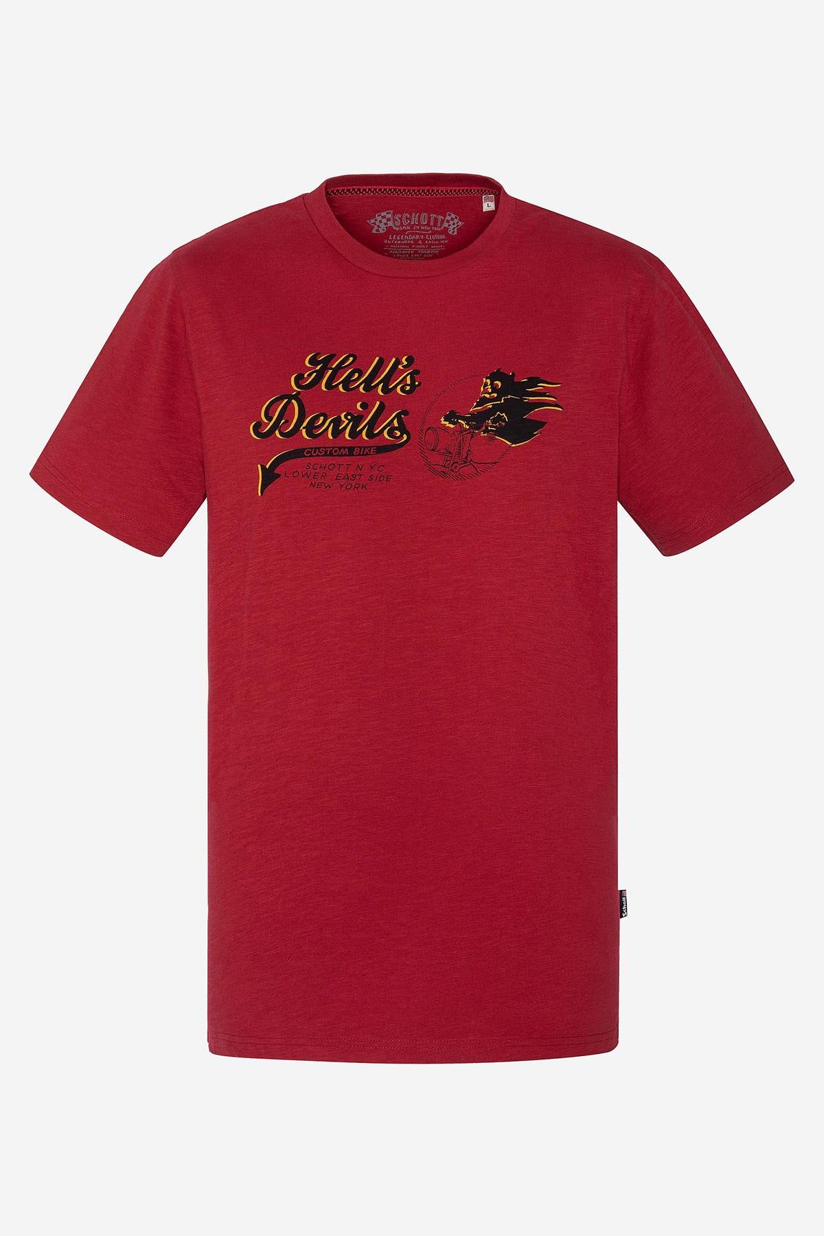 Red Hell's Devils custom bike t-shirt - Image n°1