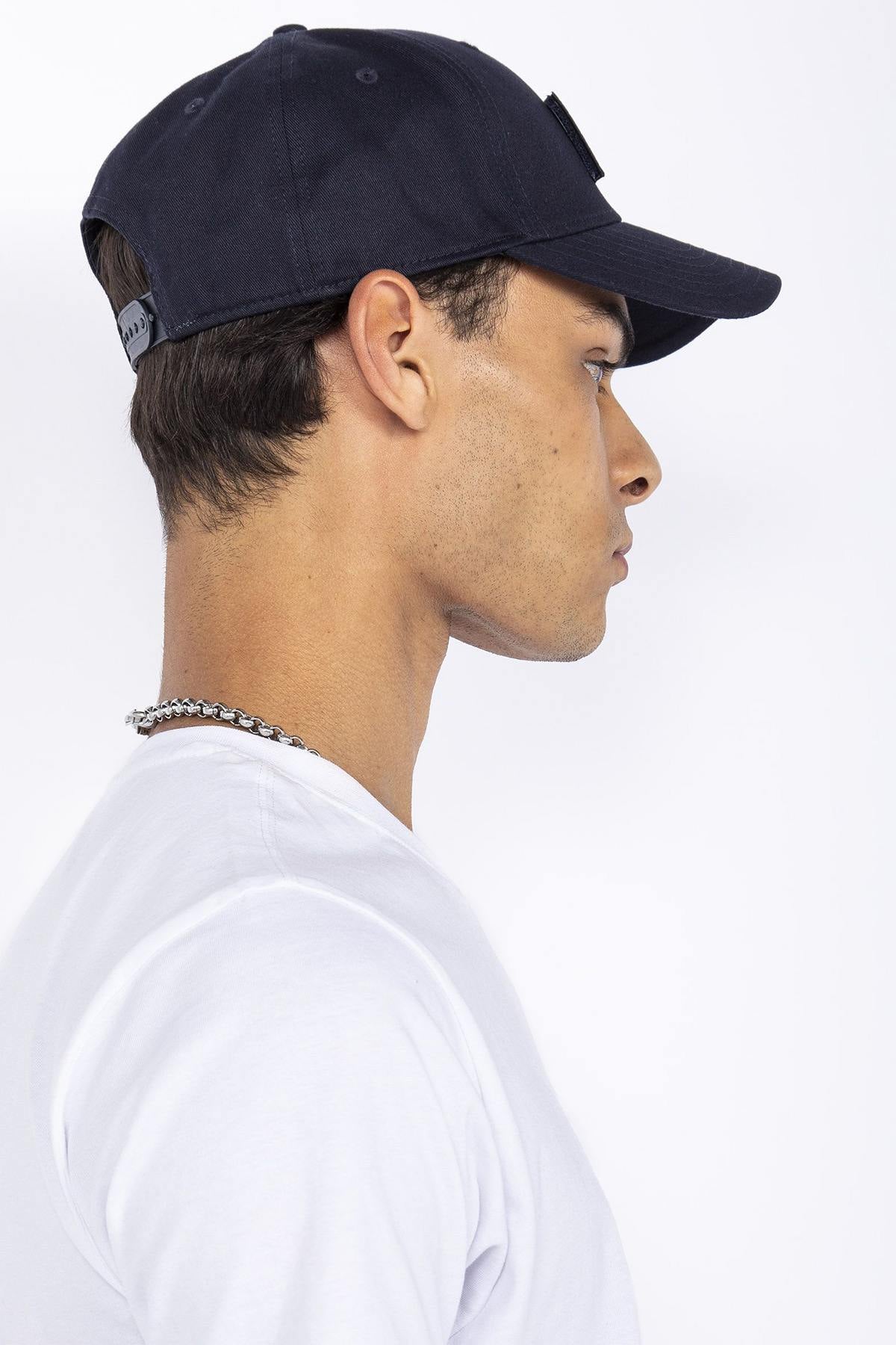 Navy blue cap with detachable velcro - Image n°2