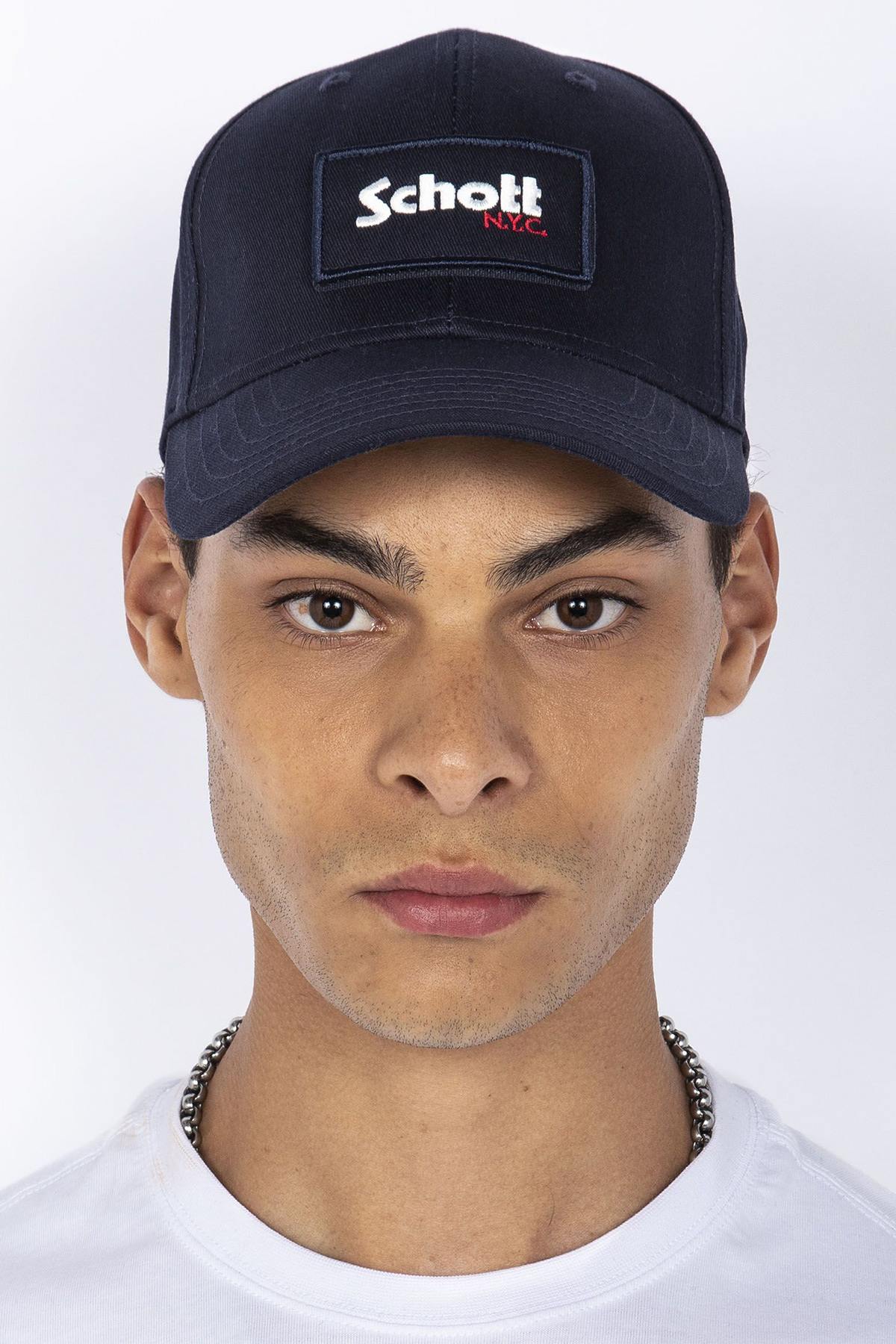 Navy blue cap with detachable velcro - Image n°1