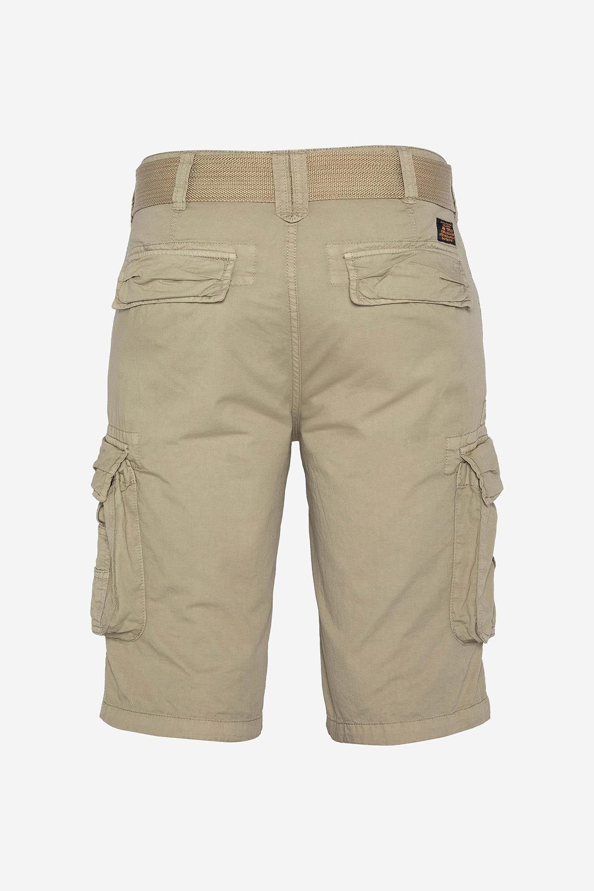 Light beige cargo shorts with belt - Image n°2