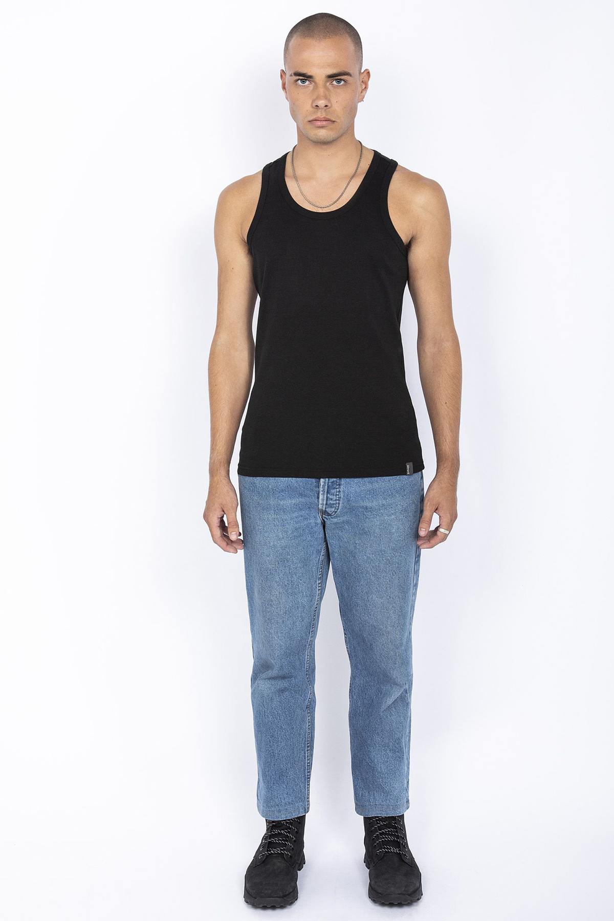 Pack of 2 men's white and black tank tops - Image n°2