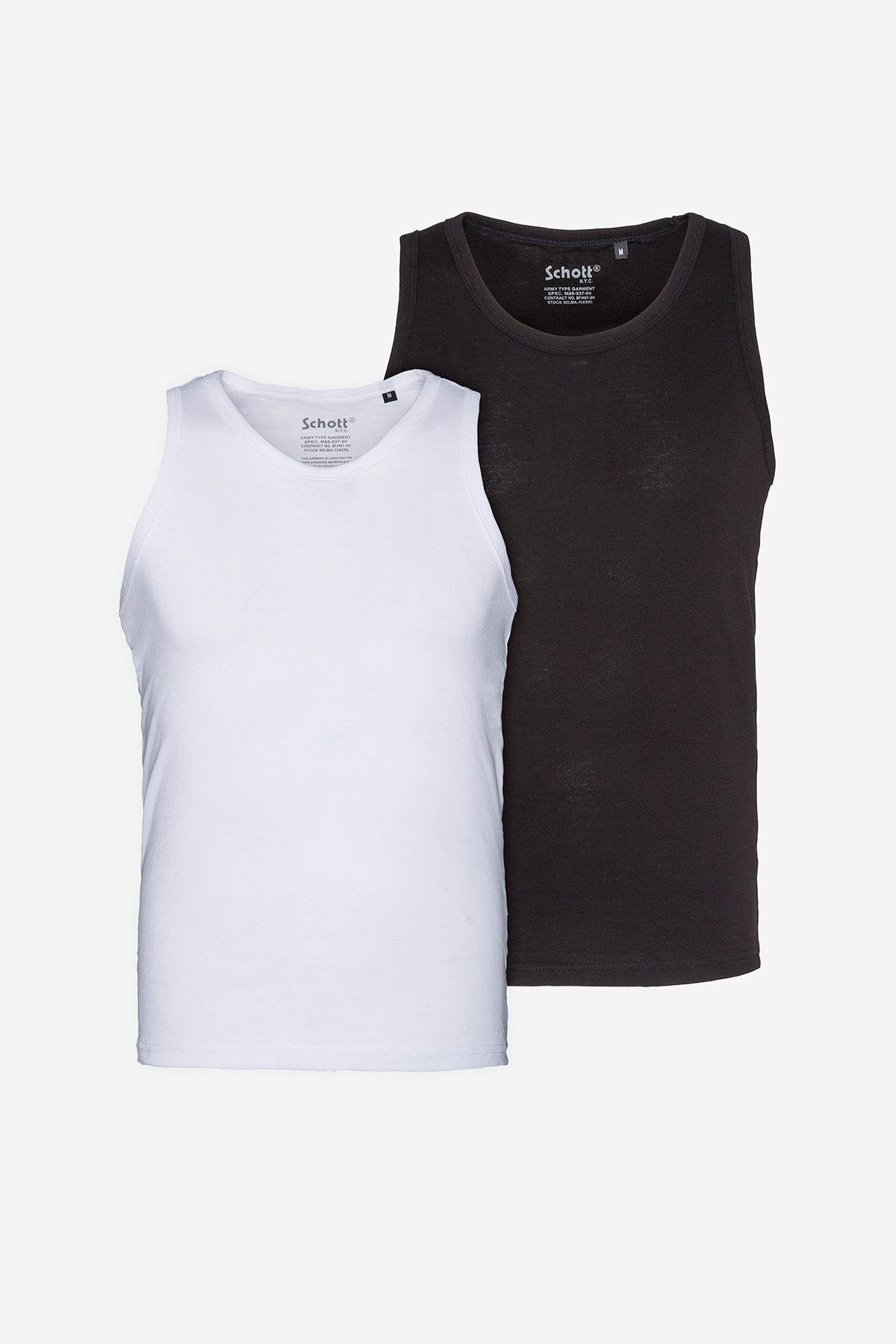 Pack of 2 men's white and black tank tops - Image n°1