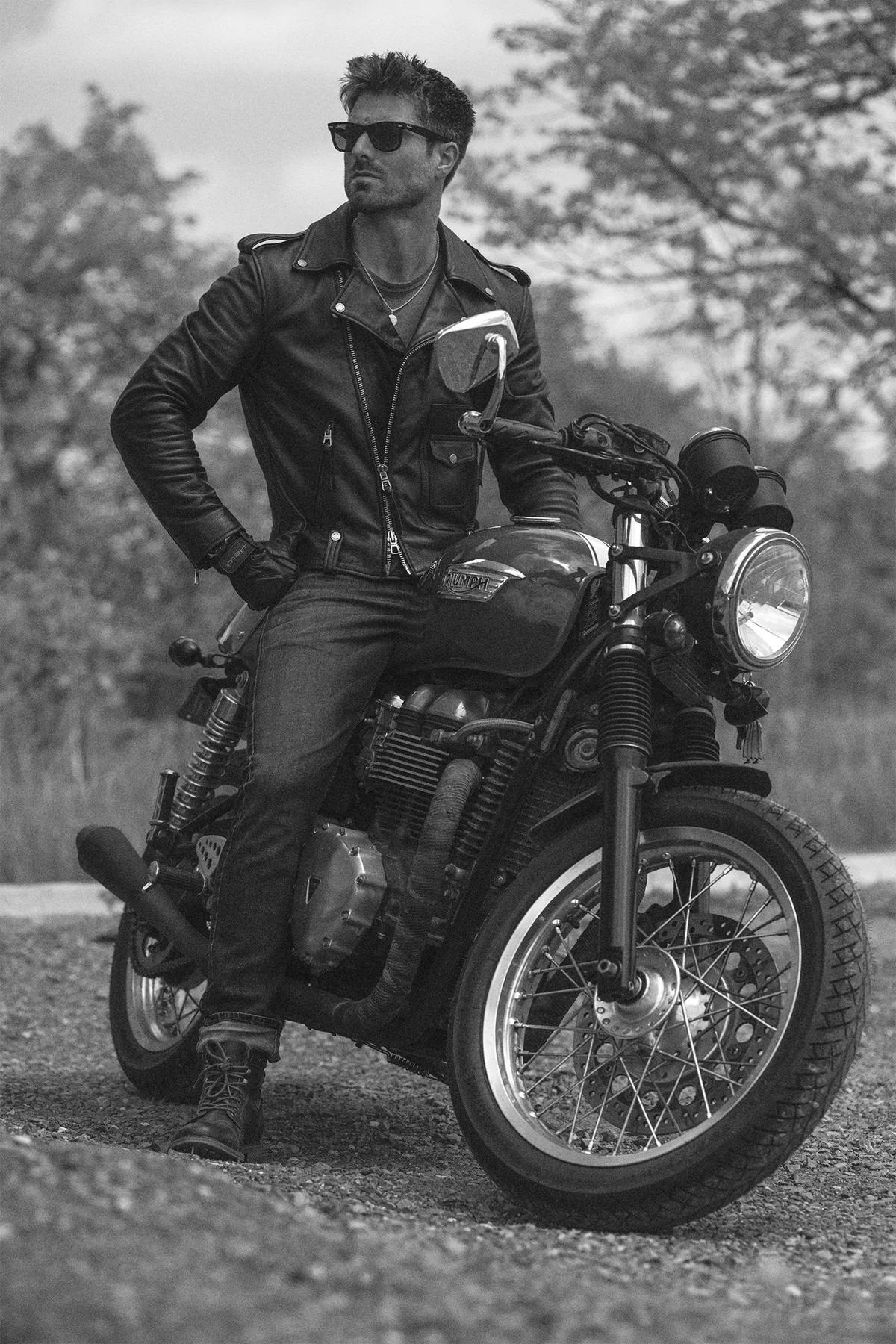 Cowhide leather biker perfecto - Image n°4