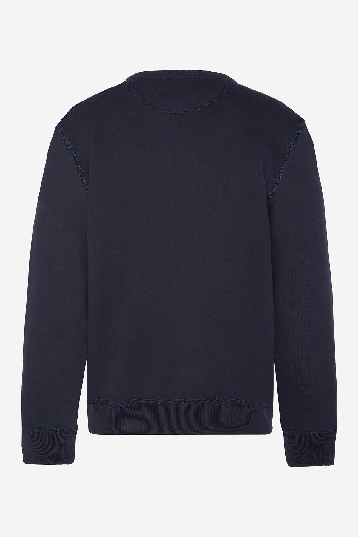 Navy blue crew neck sweater - Image n°3