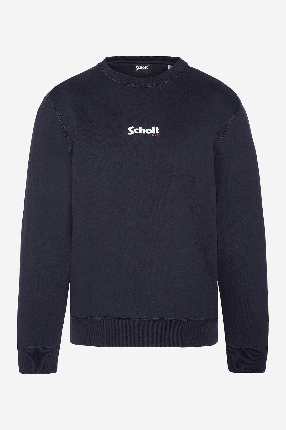 Navy blue crew neck sweater - Image n°1