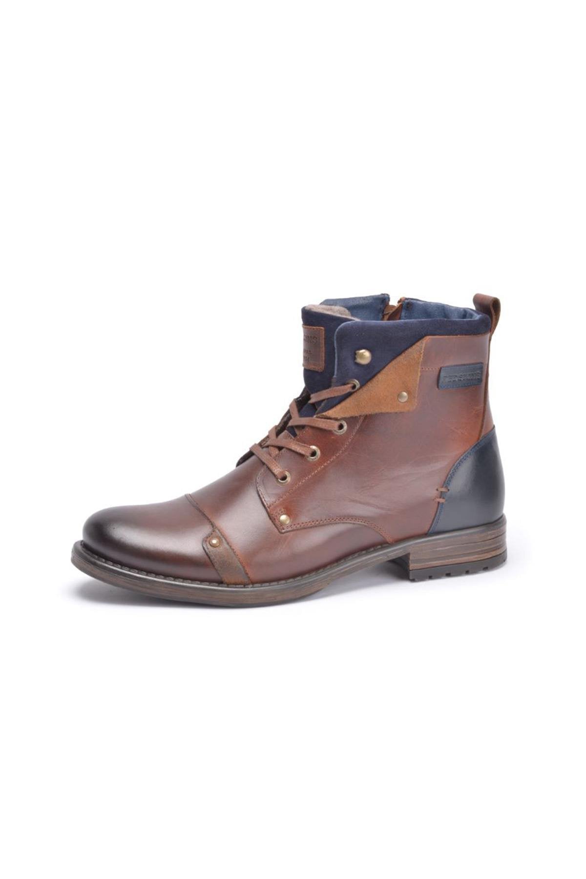 Elegant men's boots in aged brown leather - Image n°8