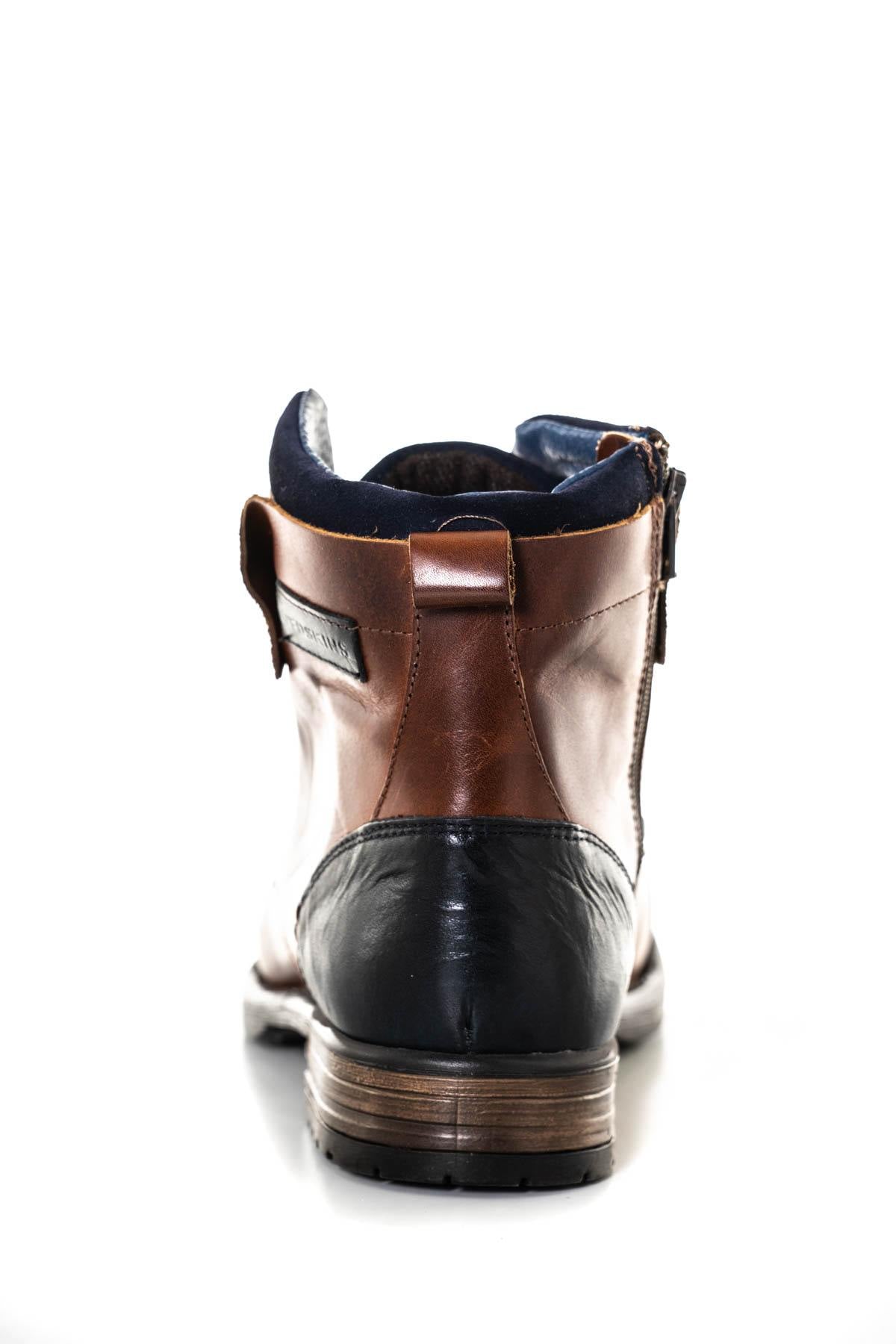 Elegant men's boots in aged brown leather - Image n°7