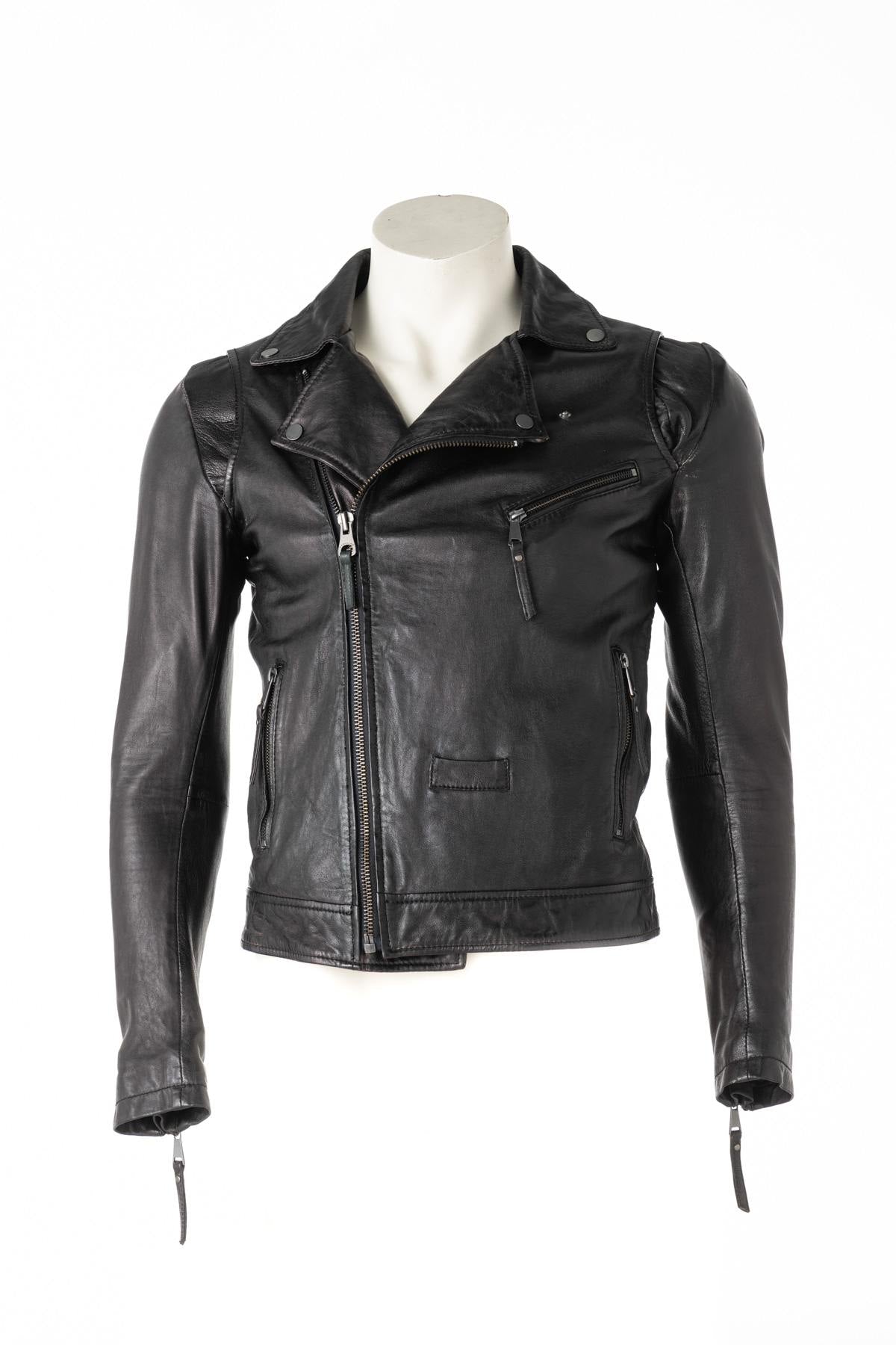 Men's black leather perfecto - Image n°1