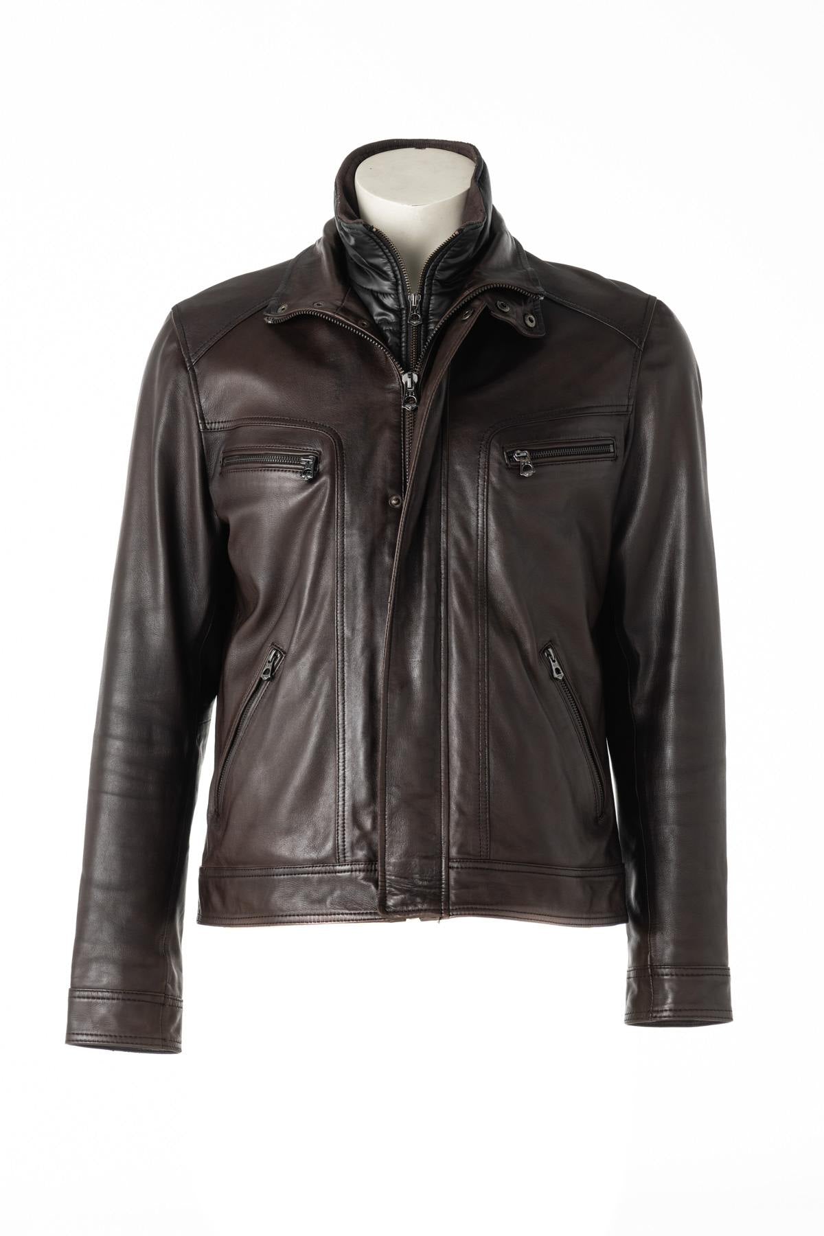 Brown jacket with officer collar - Image n°1