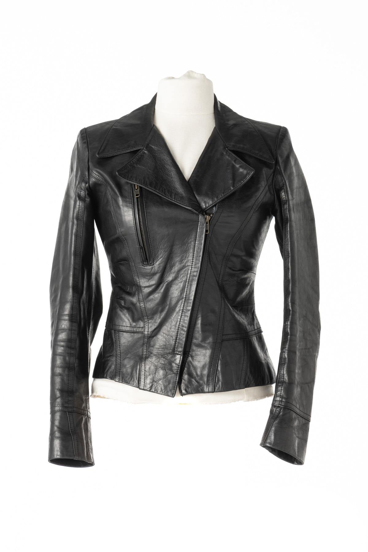 Women's perfecto in fine leather - Image n°1