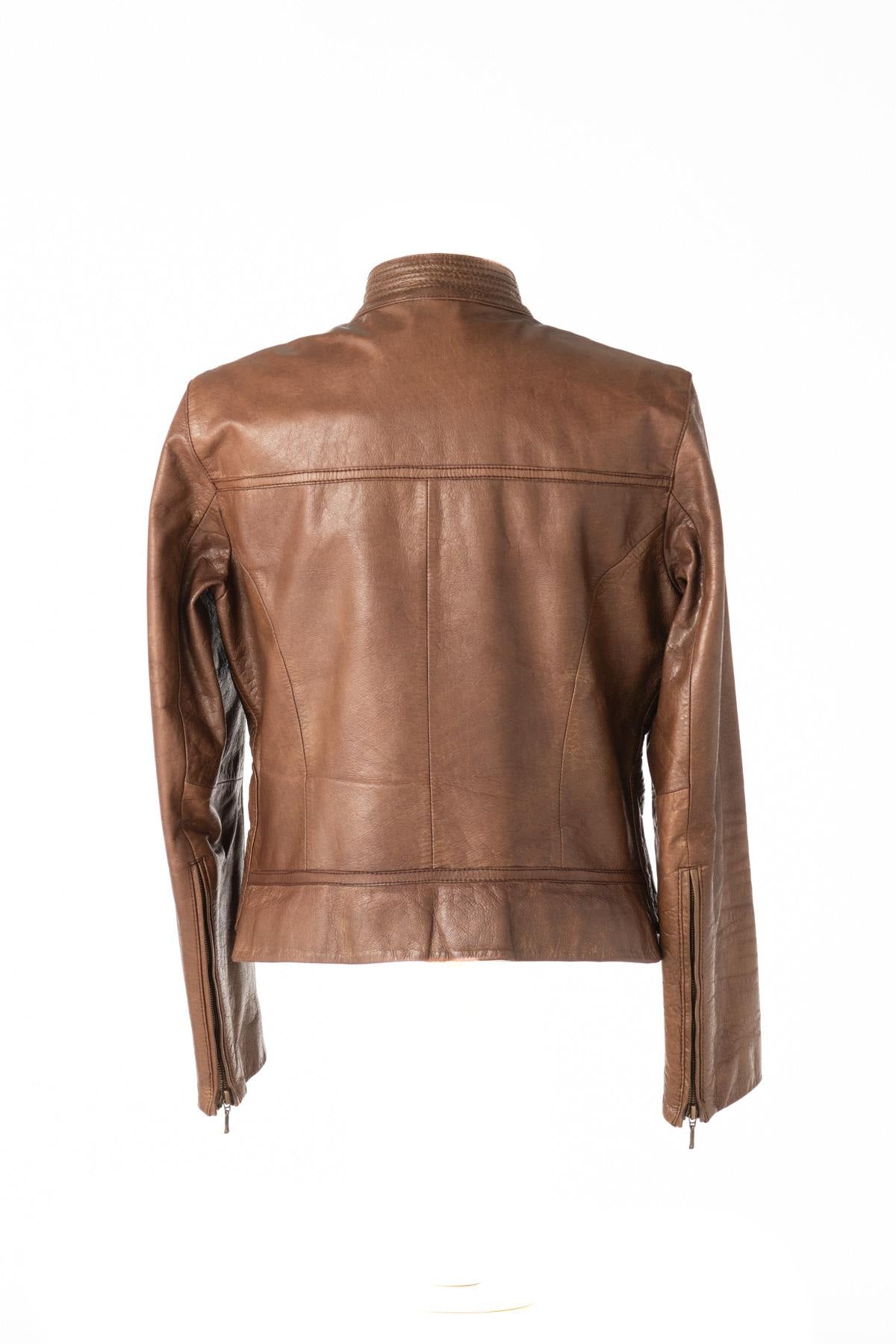 Beige buffalo leather jacket. - Image n°2