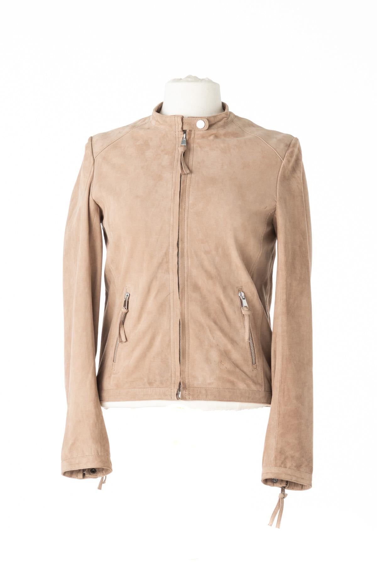 Women's suede leather jacket - Image n°1