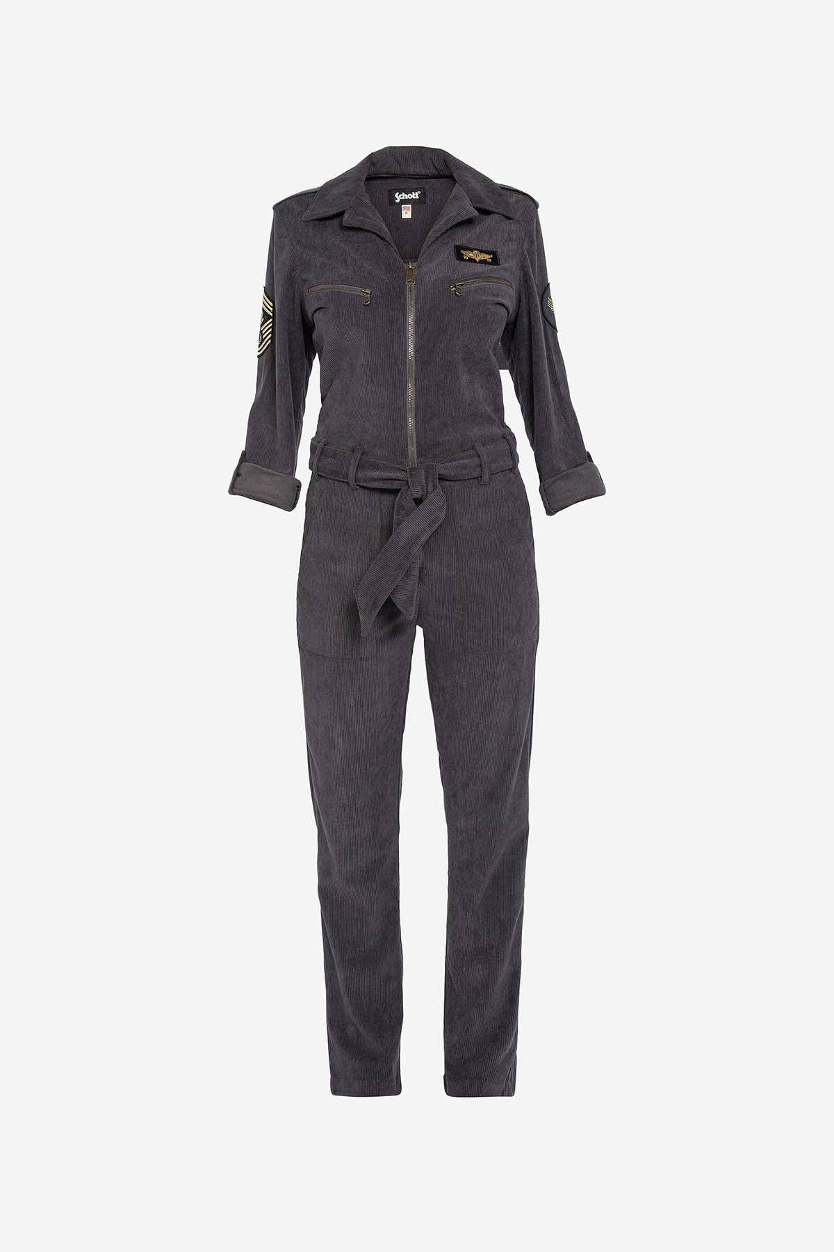 Gray slim fit military jumpsuit - Image n°3