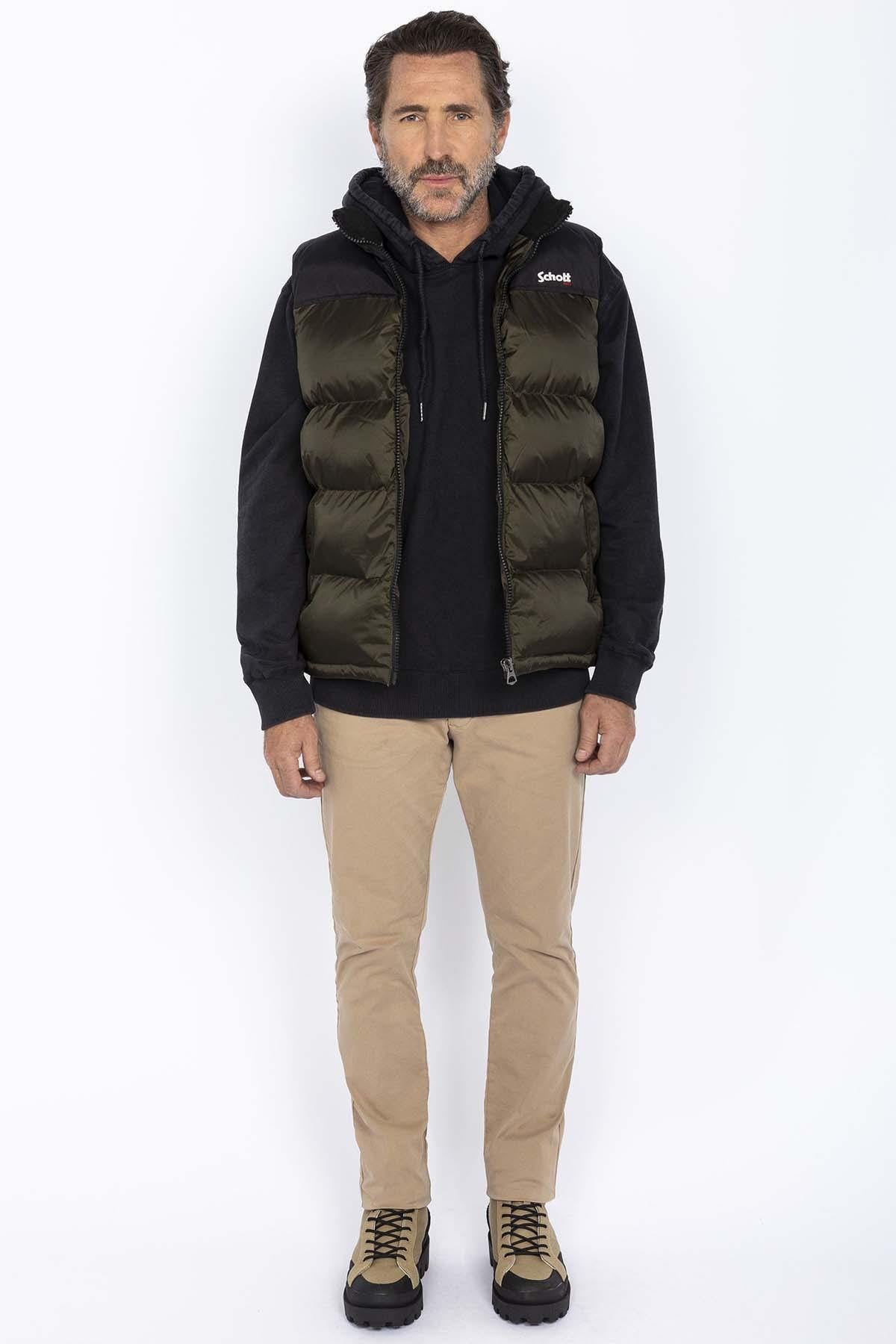 Khaki sleeveless down jacket - Image n°2