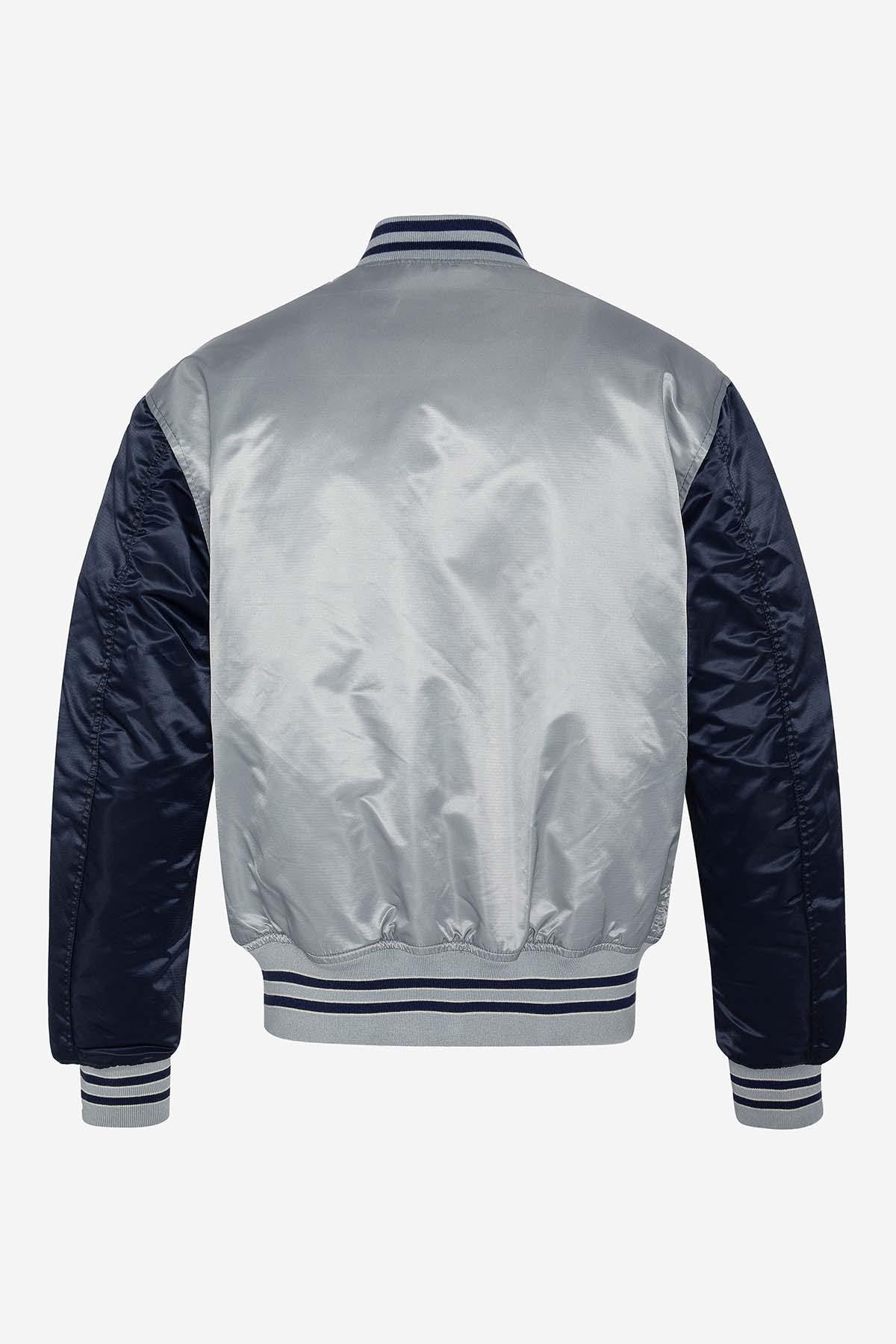 Silver and navy varsity jacket - Image n°2