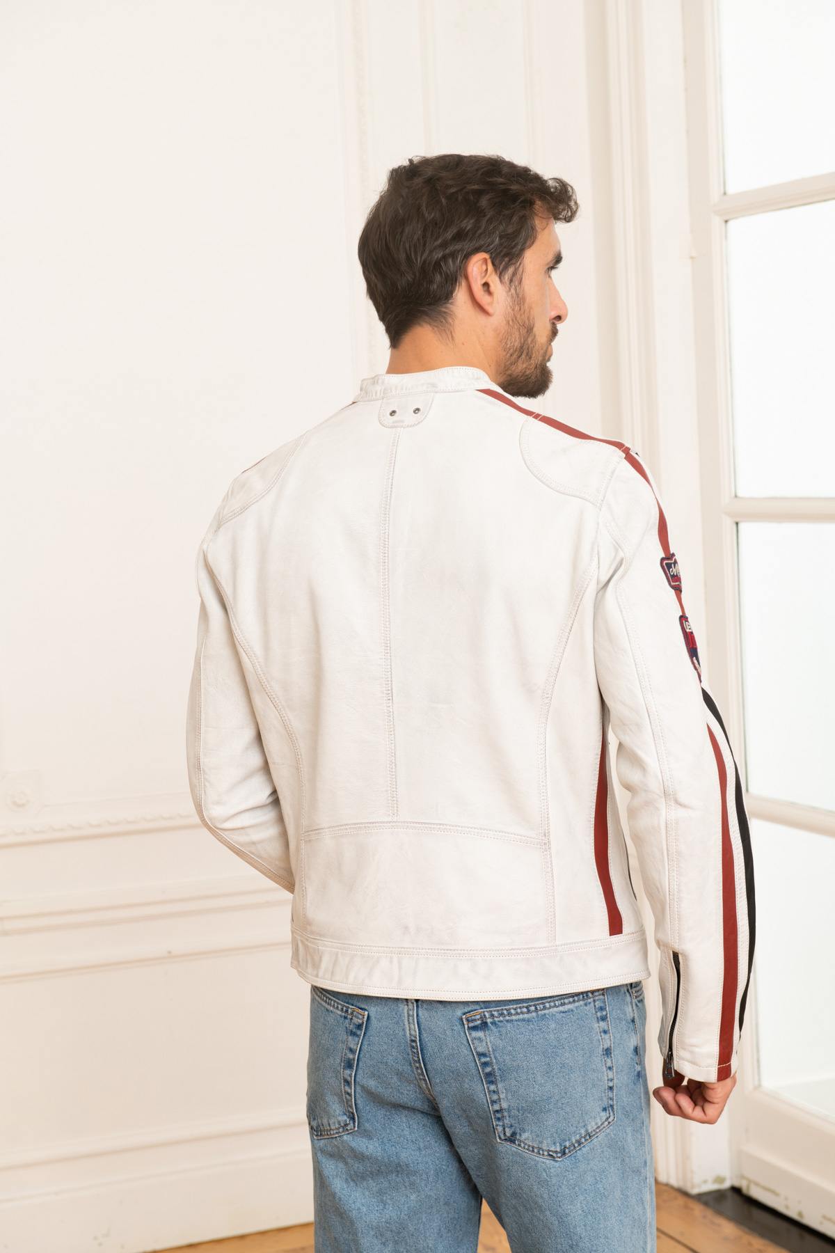 White leather racing jacket - Image n°5