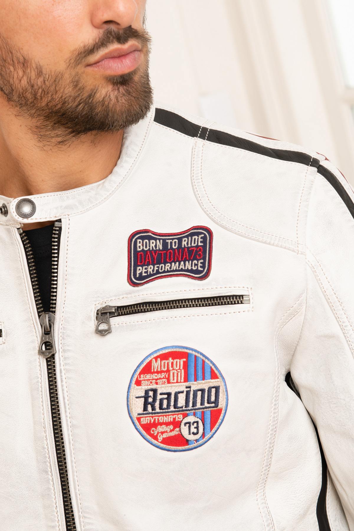 White leather racing jacket - Image n°6