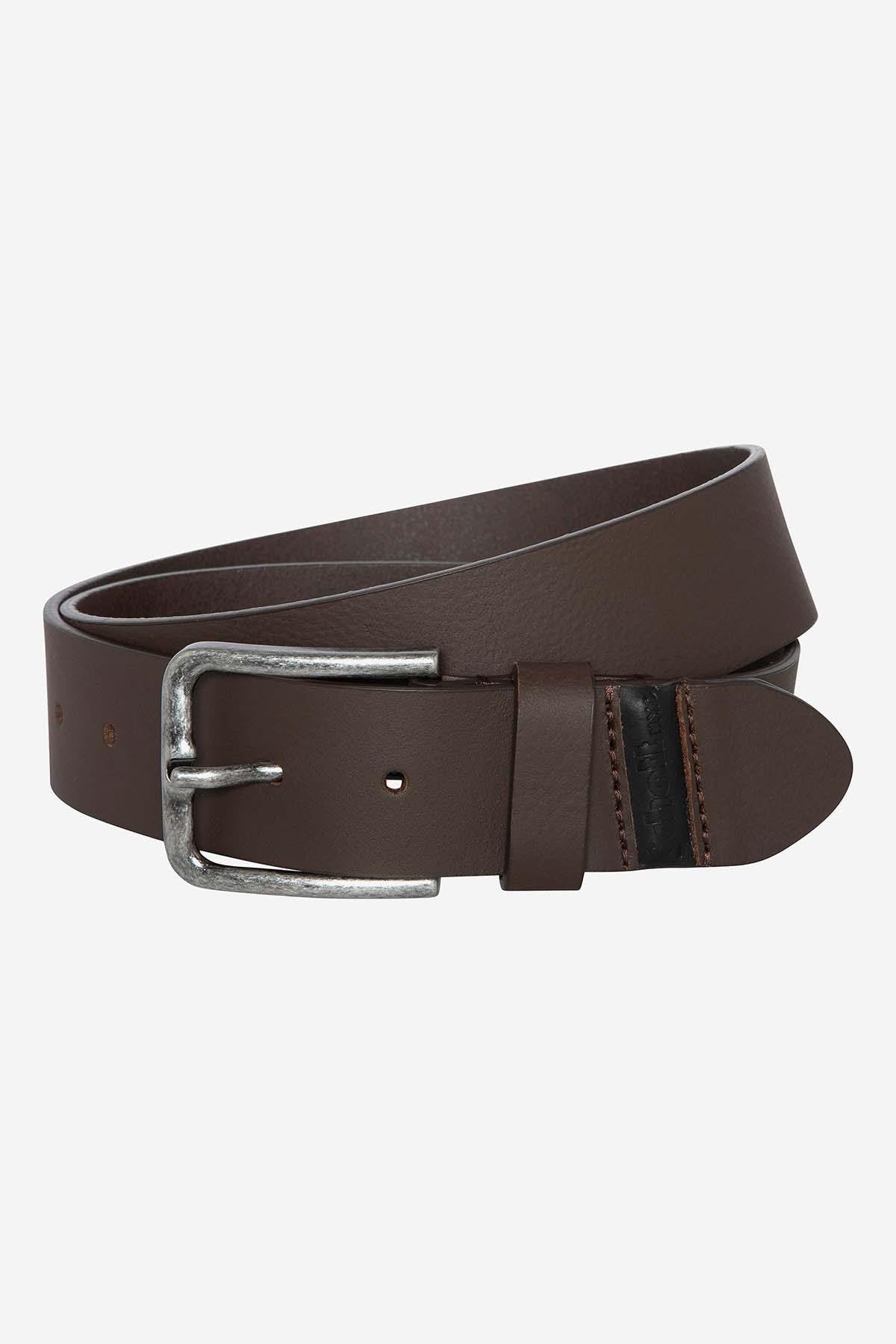 Vintage belt in brown buffalo leather - Image n°1