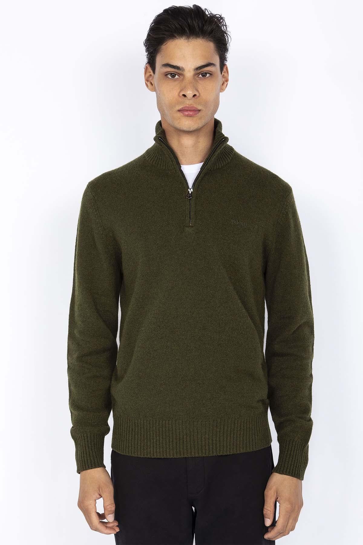 Khaki trucker sweater - Image n°1