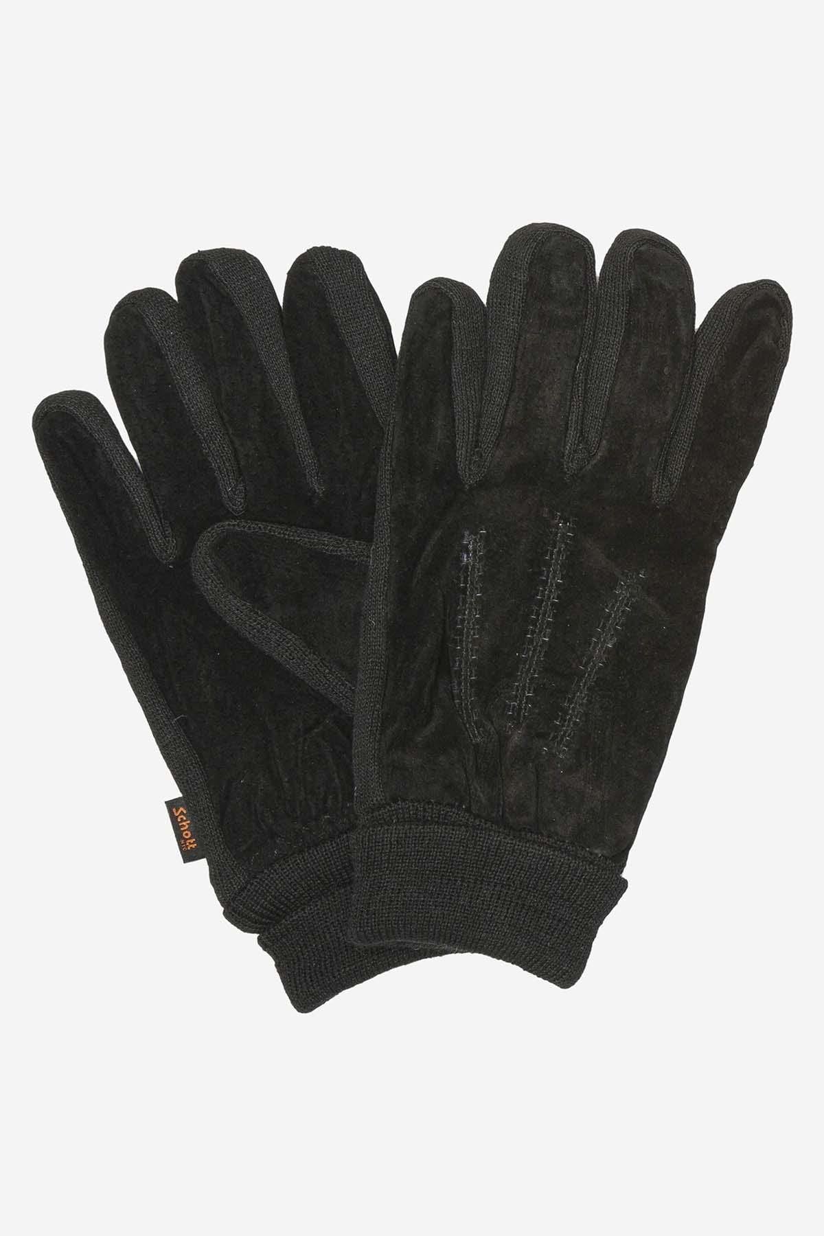 Black suede leather gloves - Image n°1