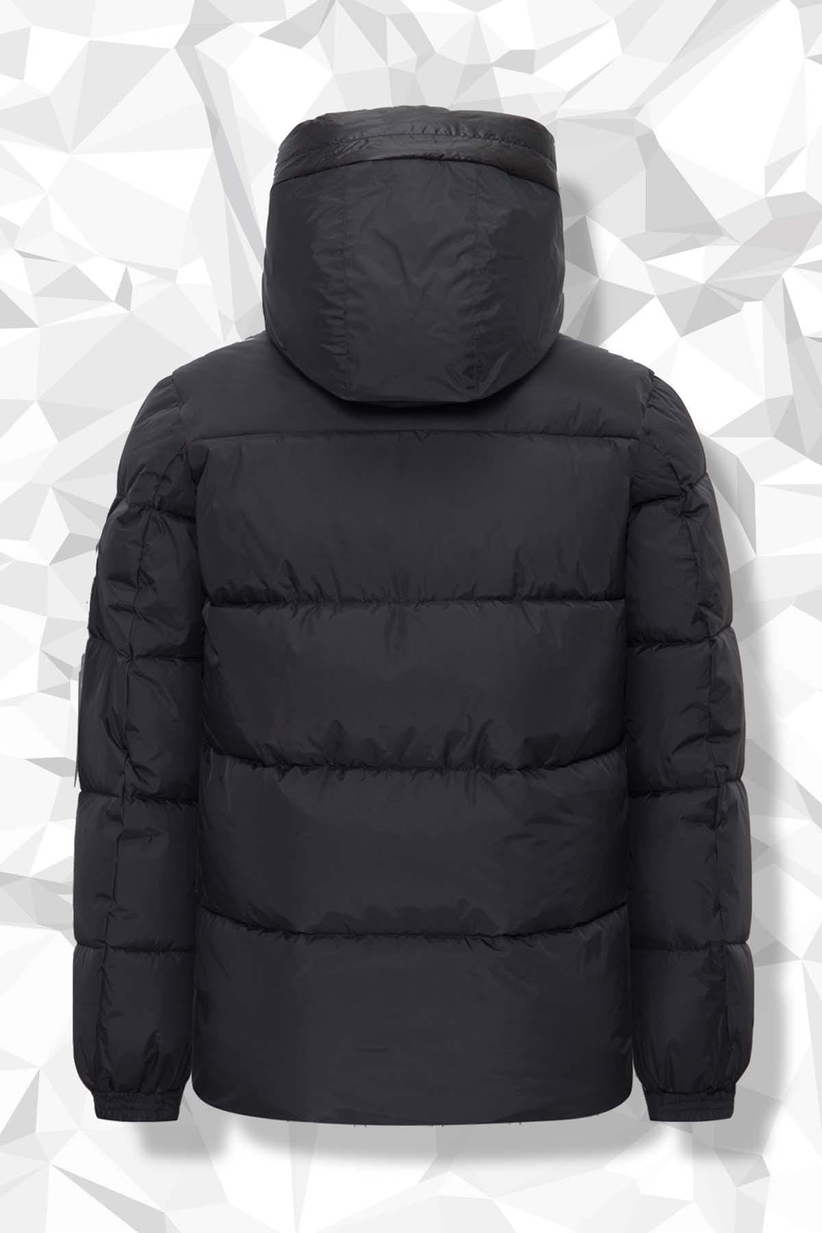 Warm black down jacket - Image n°8