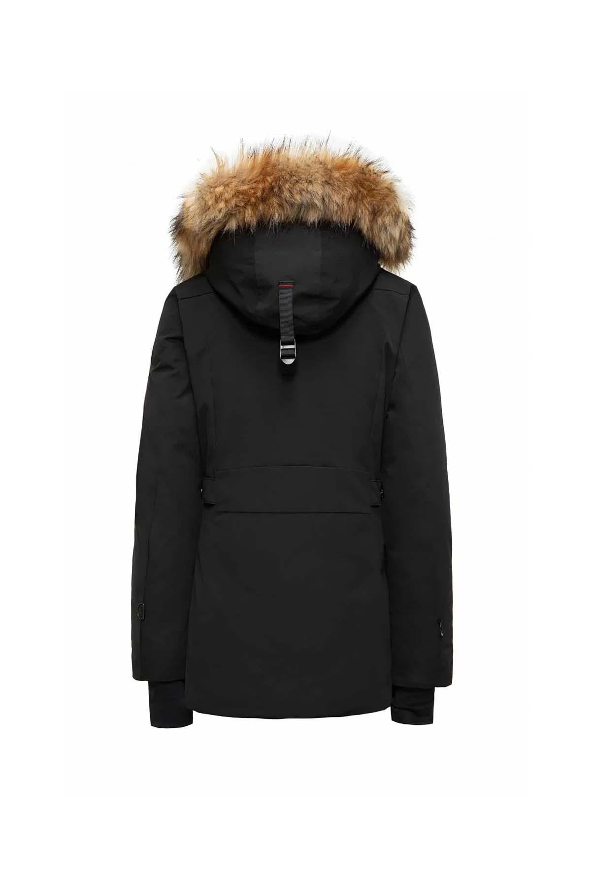 Mid-length parka with removable fur hood - Image n°13