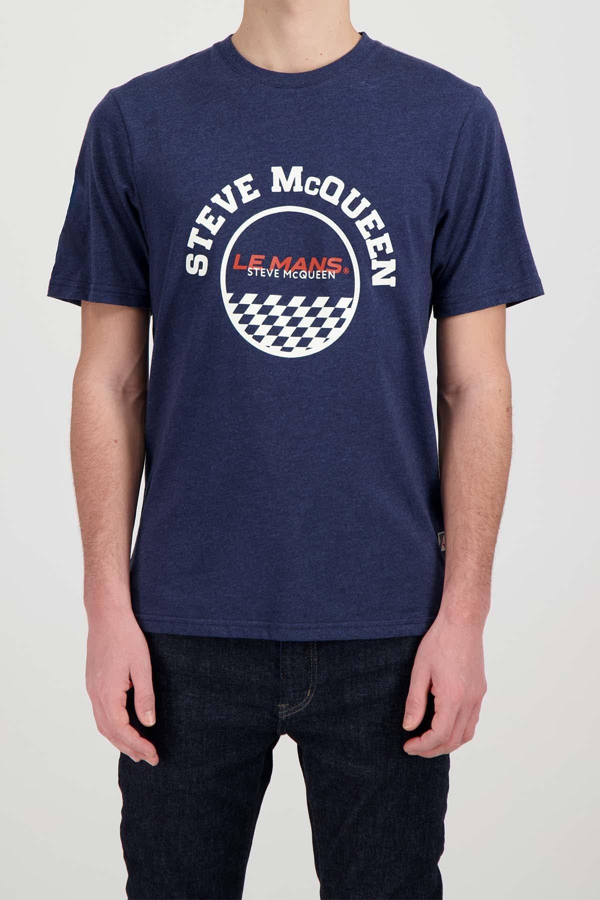 Steve McQueen Racing men's blue t-shirt - Image n°1