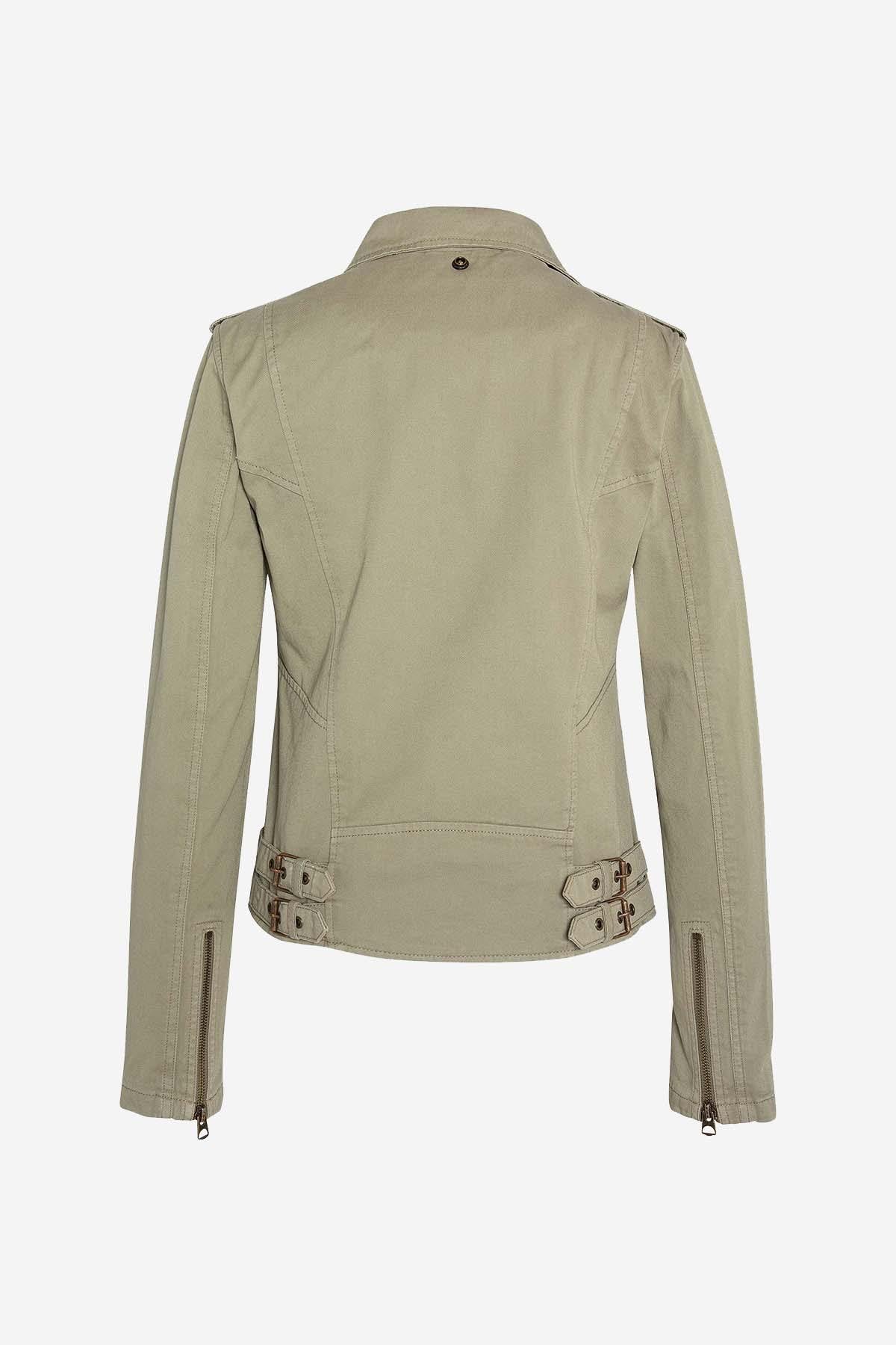 Women's perfecto in light khaki Oekotex cotton - Image n°2