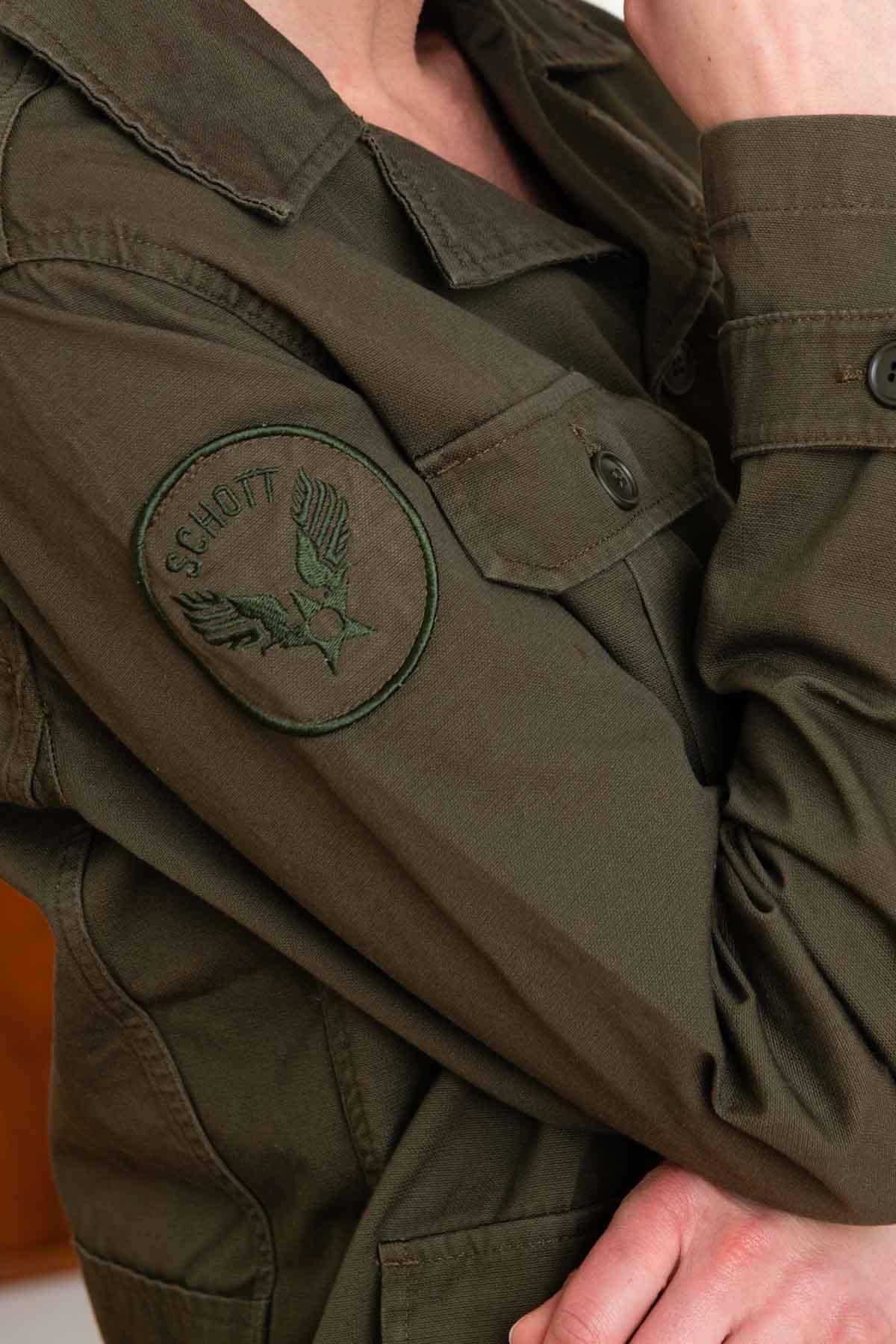 Women's 100% cotton khaki jacket - Image n°5