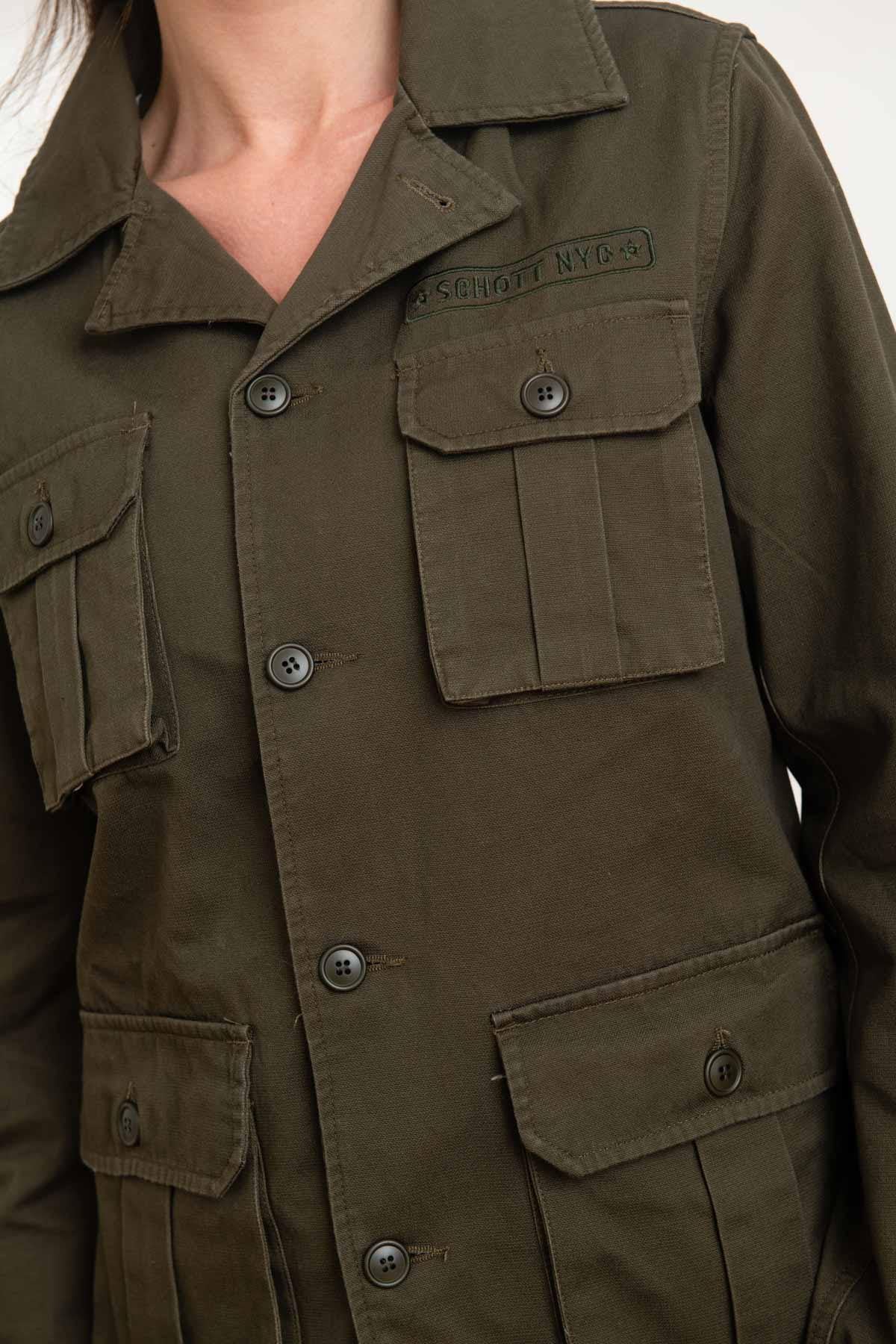 Women's 100% cotton khaki jacket - Image n°6