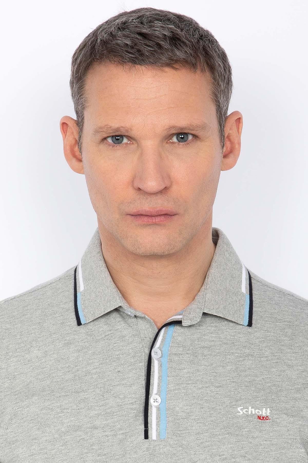 Men's heather gray polo shirt - Image n°2