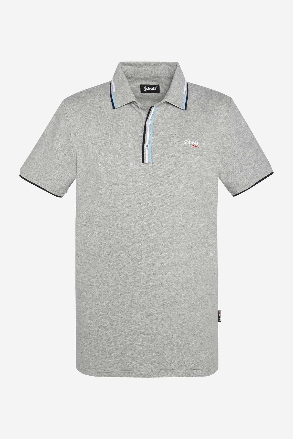 Men's heather gray polo shirt - Image n°4