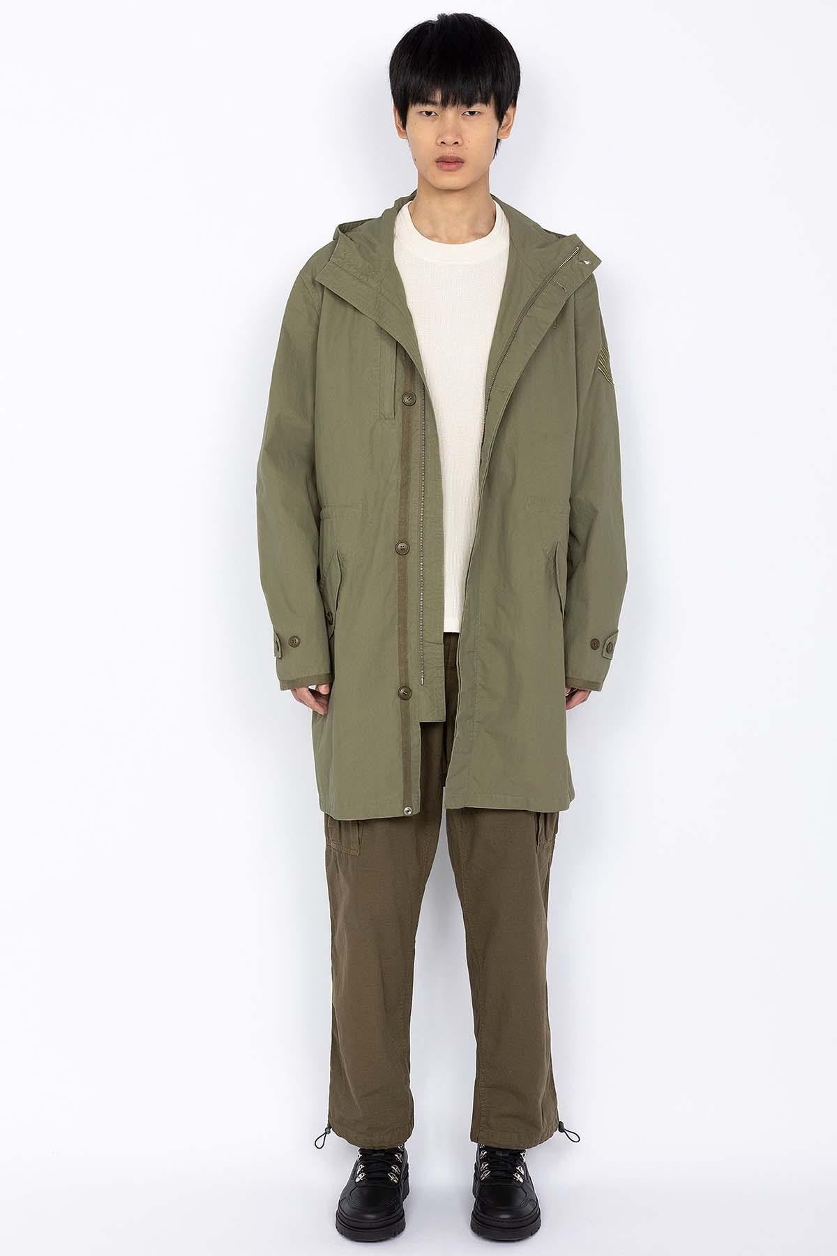 Long khaki military style jacket - Image n°3